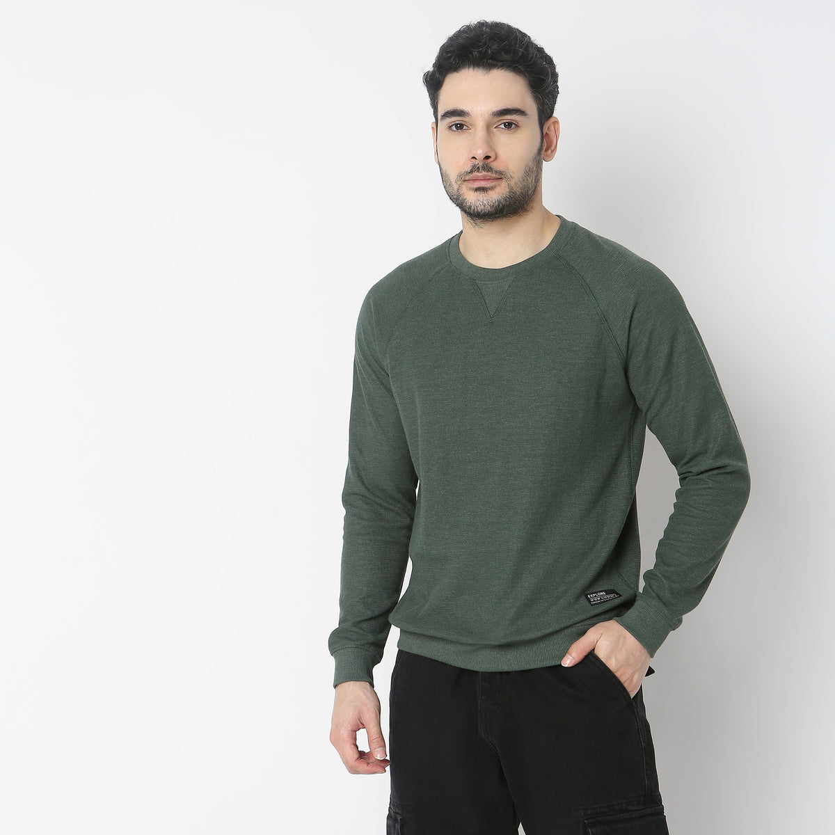 Regular Fit Solid Sweat Tees