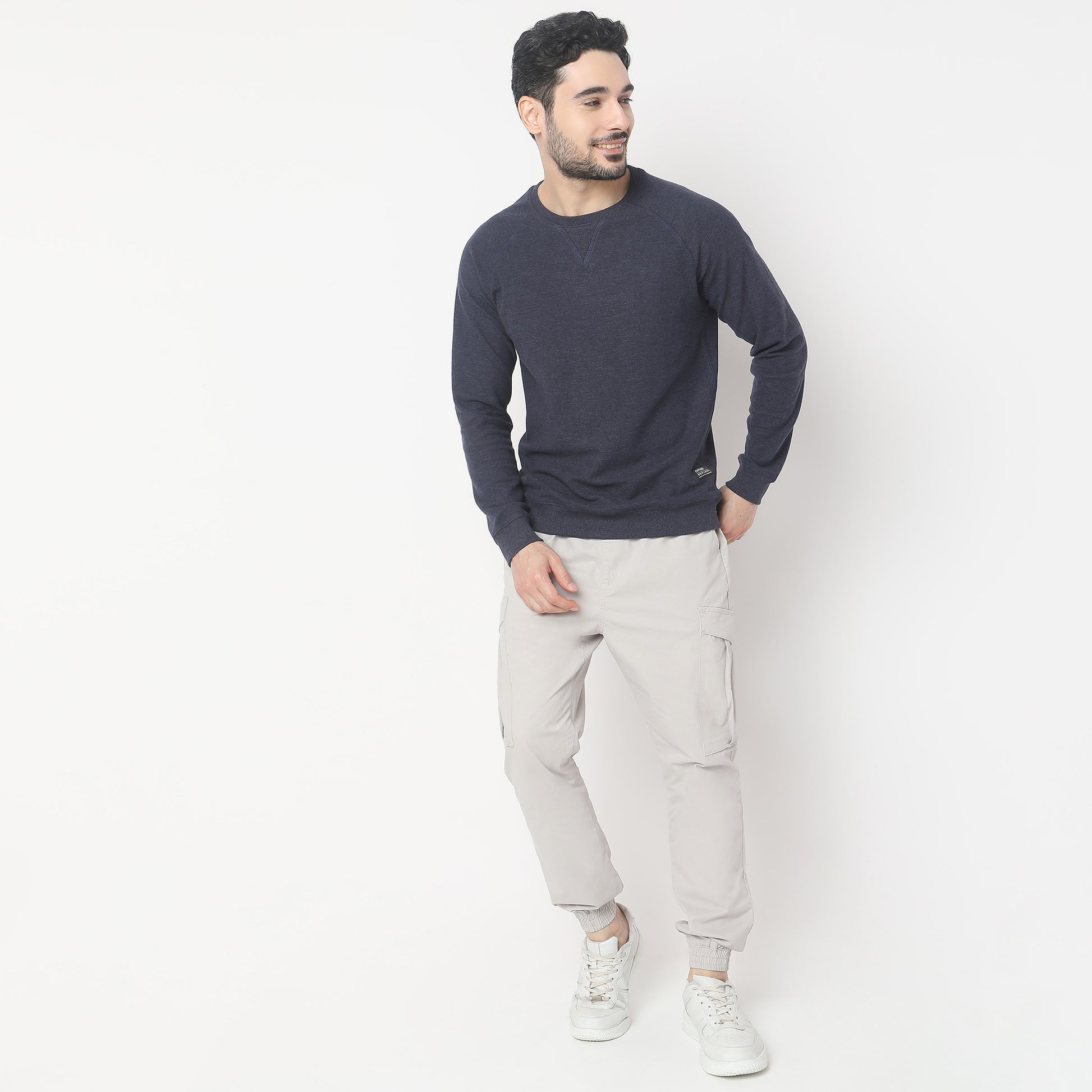Buy Men Regular Fit Solid Raglan Sleeve Sweat Tee  - Style Union