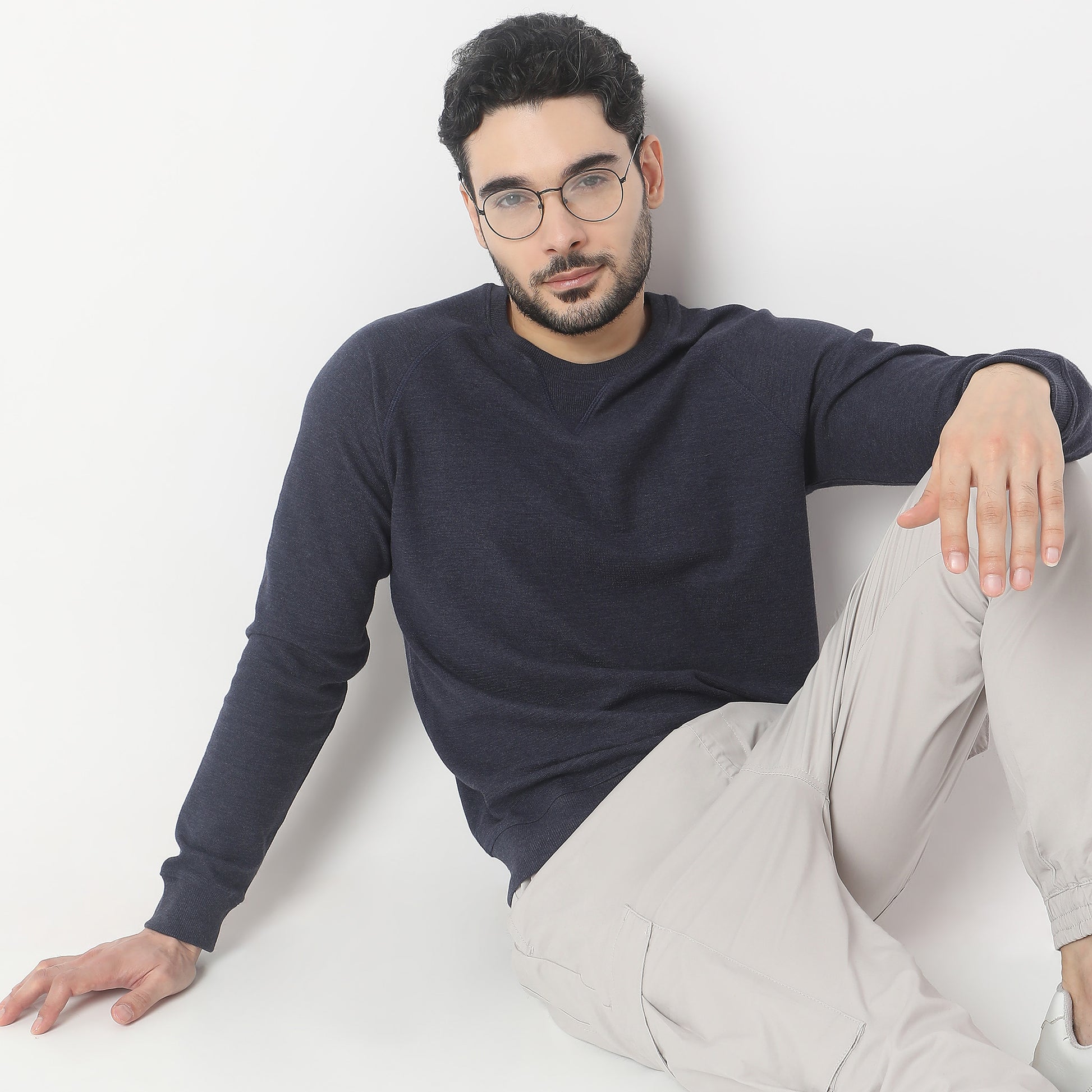 Buy Men Regular Fit Solid Raglan Sleeve Sweat Tee  - Style Union