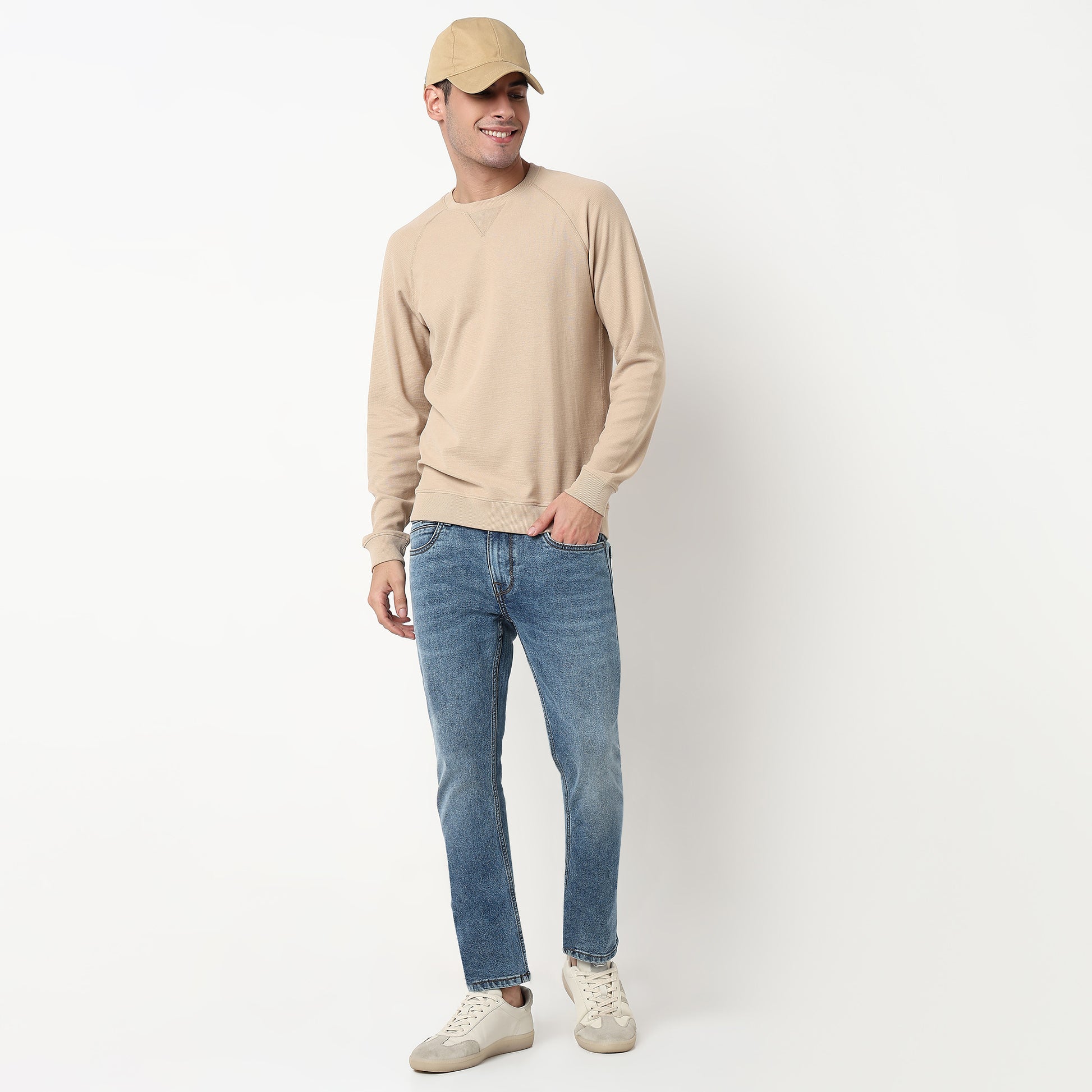 Buy Men Regular Fit Solid Raglan Sleeve Sweat Tee  - Style Union