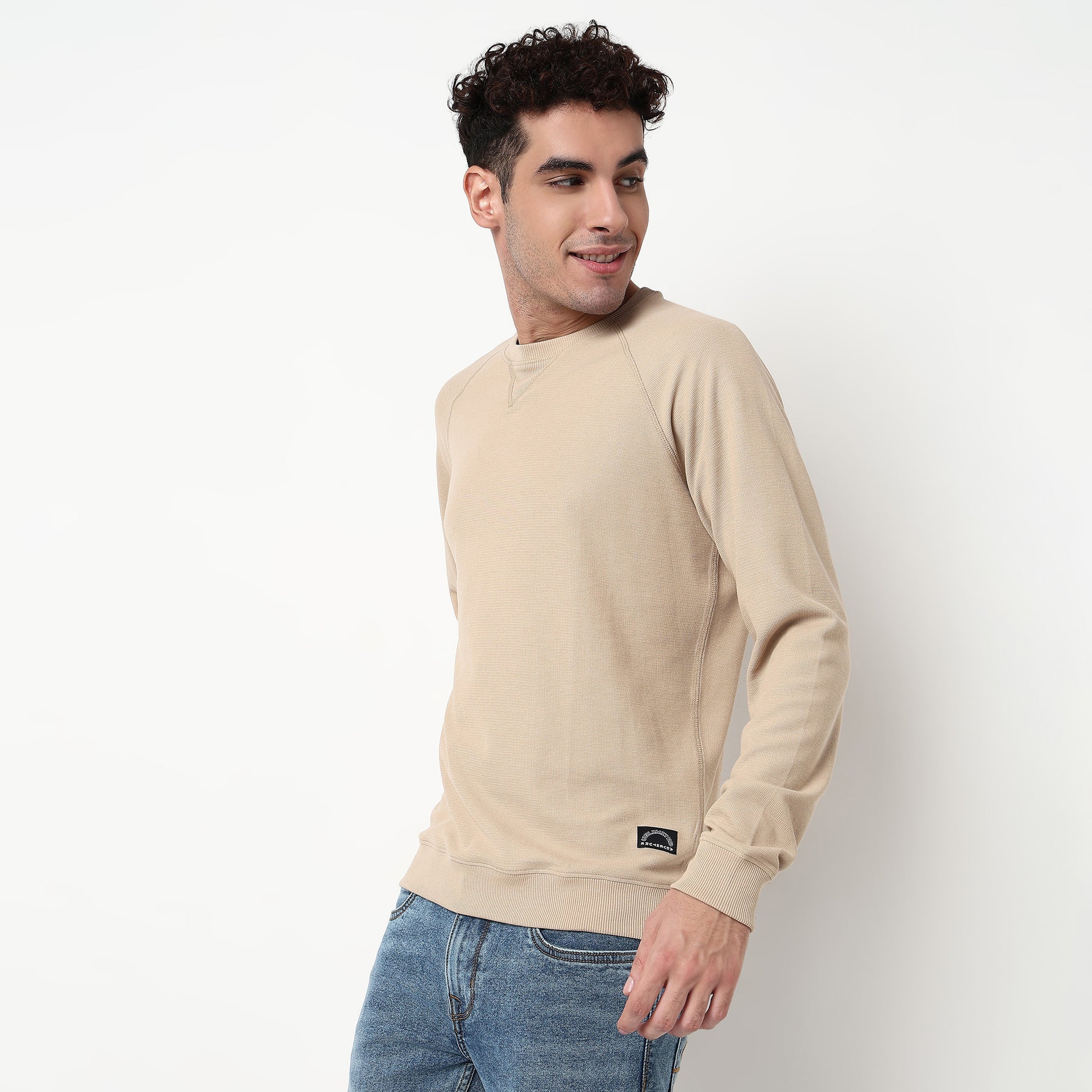 Buy Men Regular Fit Solid Raglan Sleeve Sweat Tee  - Style Union