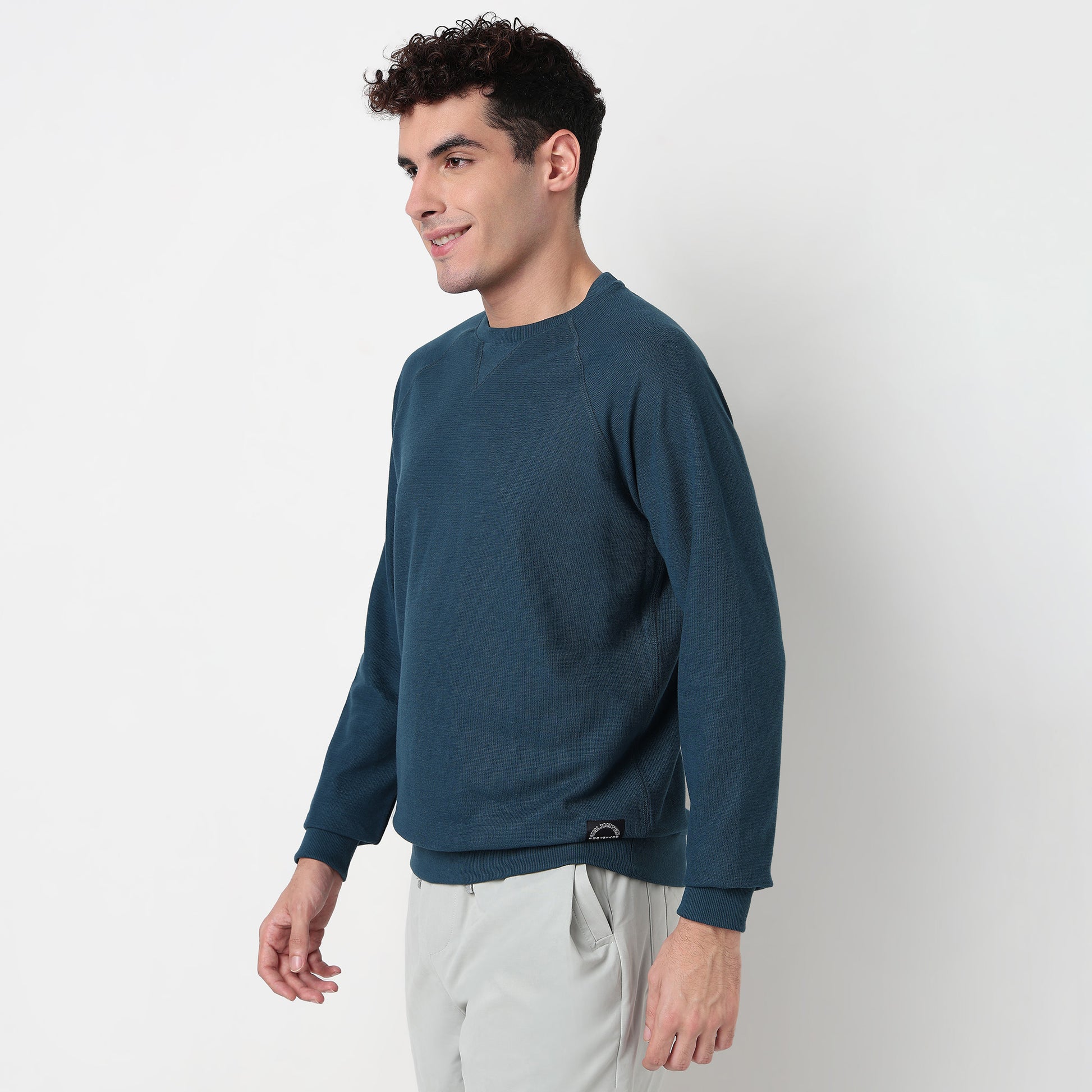 Buy Men Regular Fit Solid Raglan Sleeve Sweat Tee  - Style Union