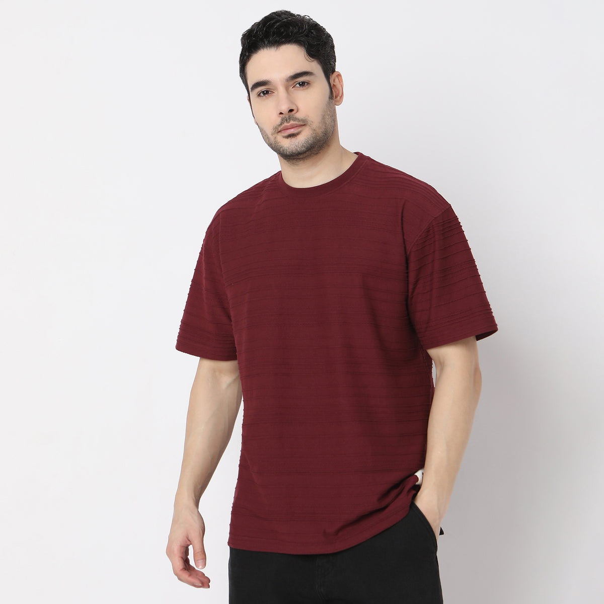 Oversize Structured Crew Neck Modern Explorer Baggy T-Shirt