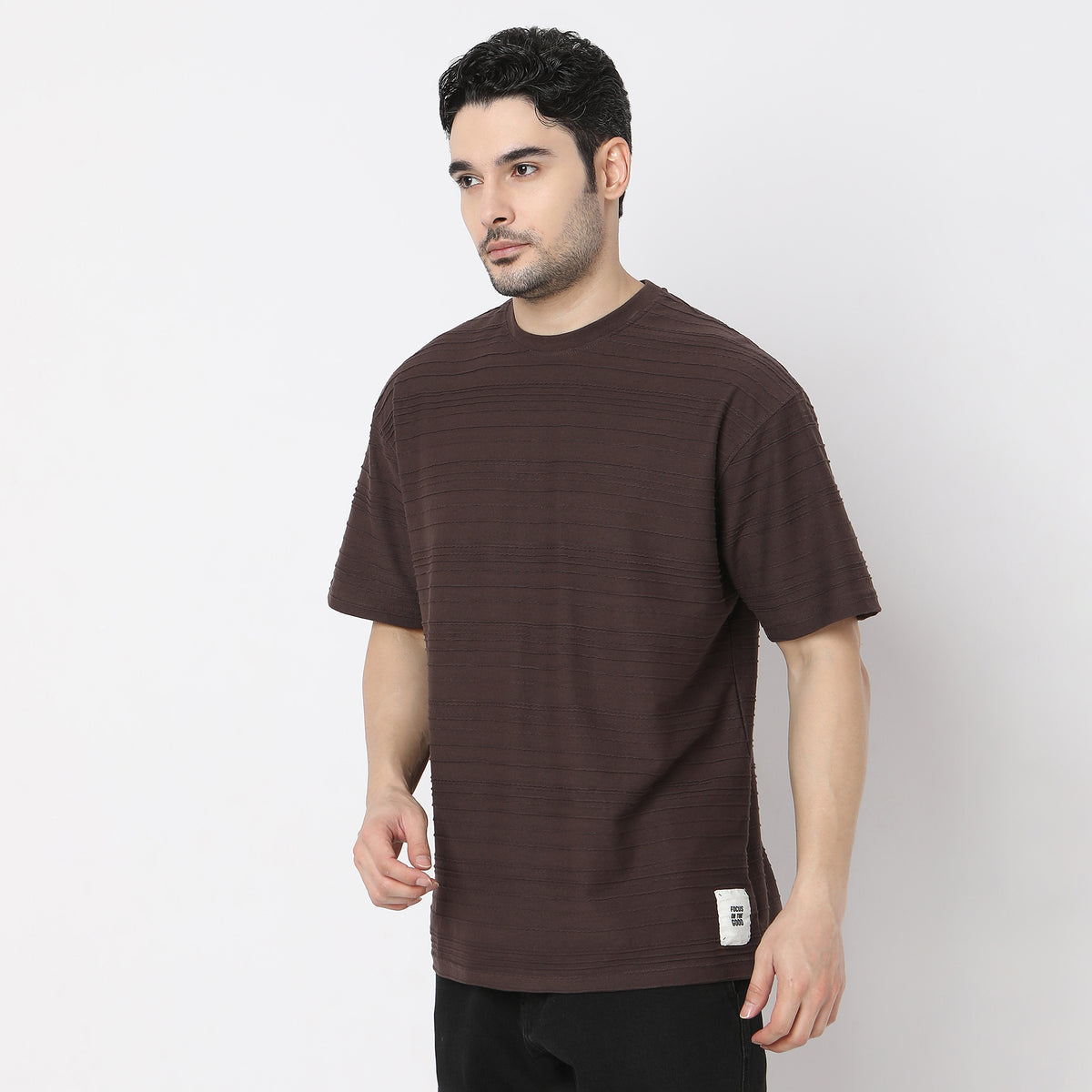 Oversize Structured Crew Neck Modern Explorer Baggy T-Shirt