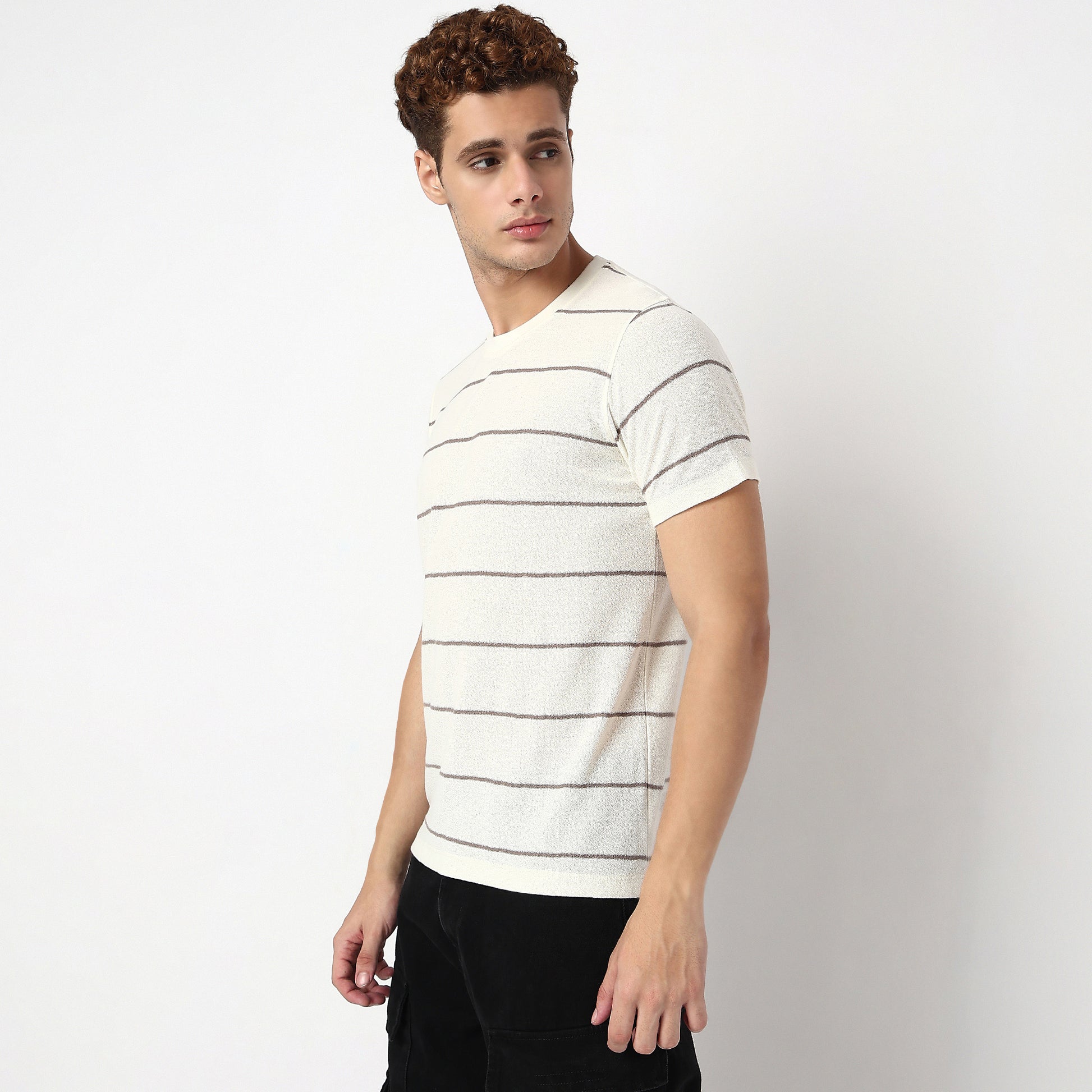 Regular Fit Striped Crew Neck T-Shirt