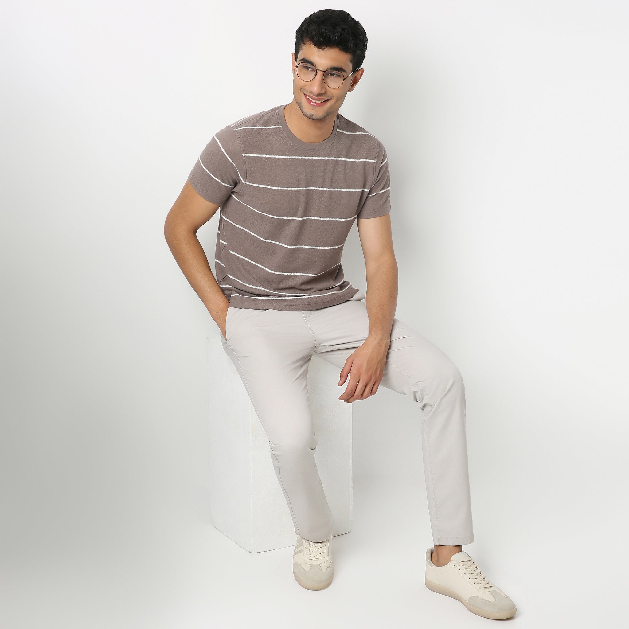 Regular Fit Striped Crew Neck T-Shirt