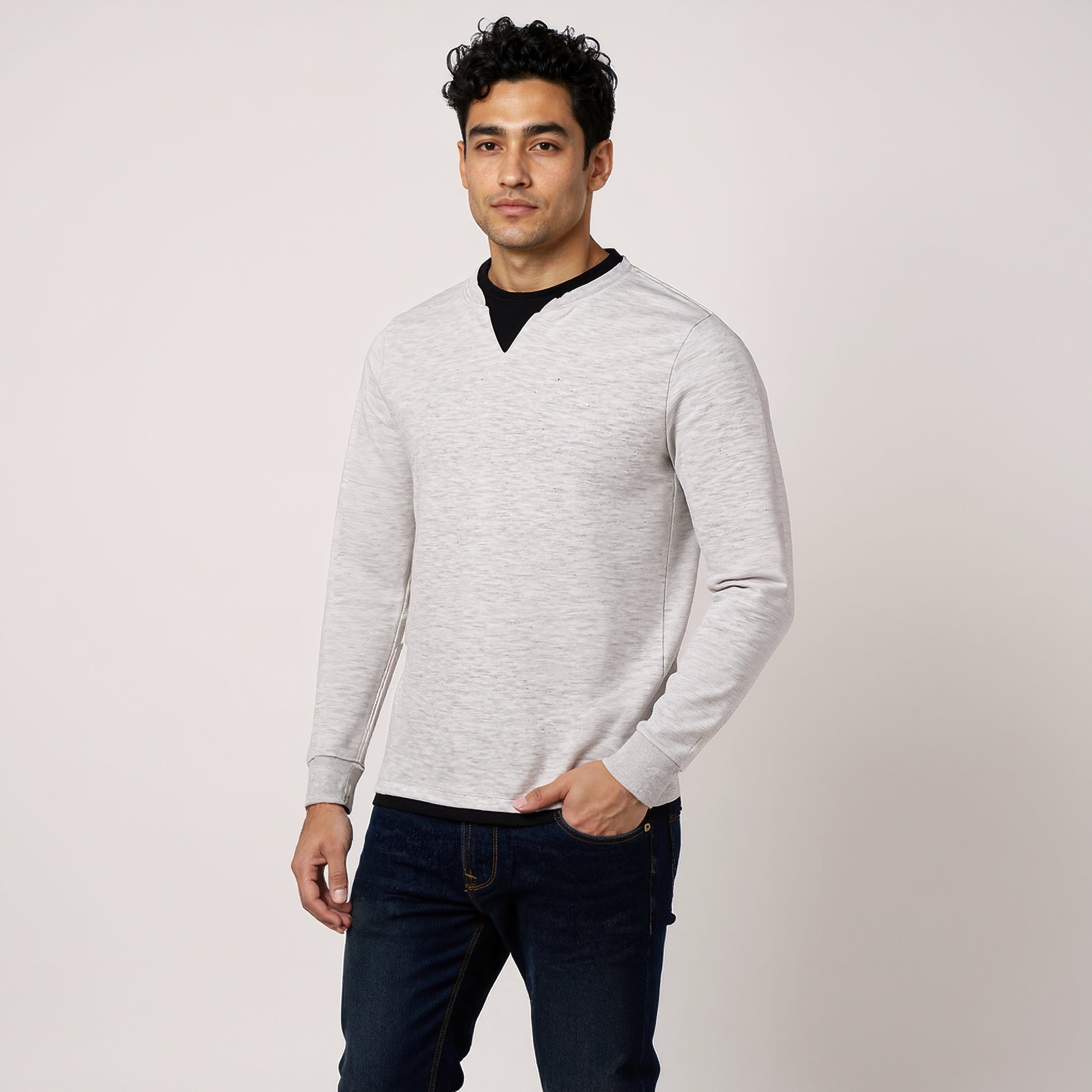 Henley Neck Cotton Polyester T-Shirt