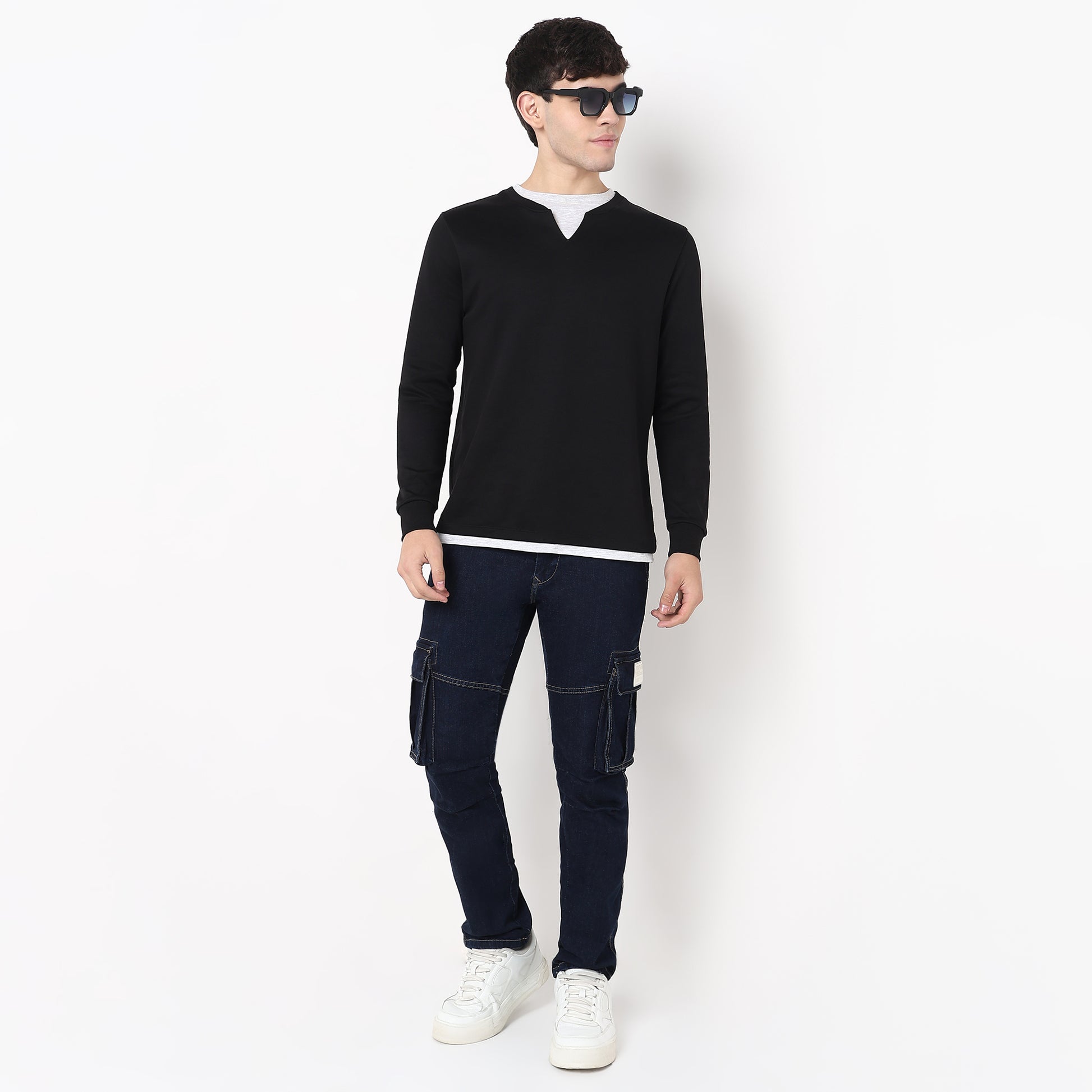 Henley Neck Cotton Polyester T-Shirt