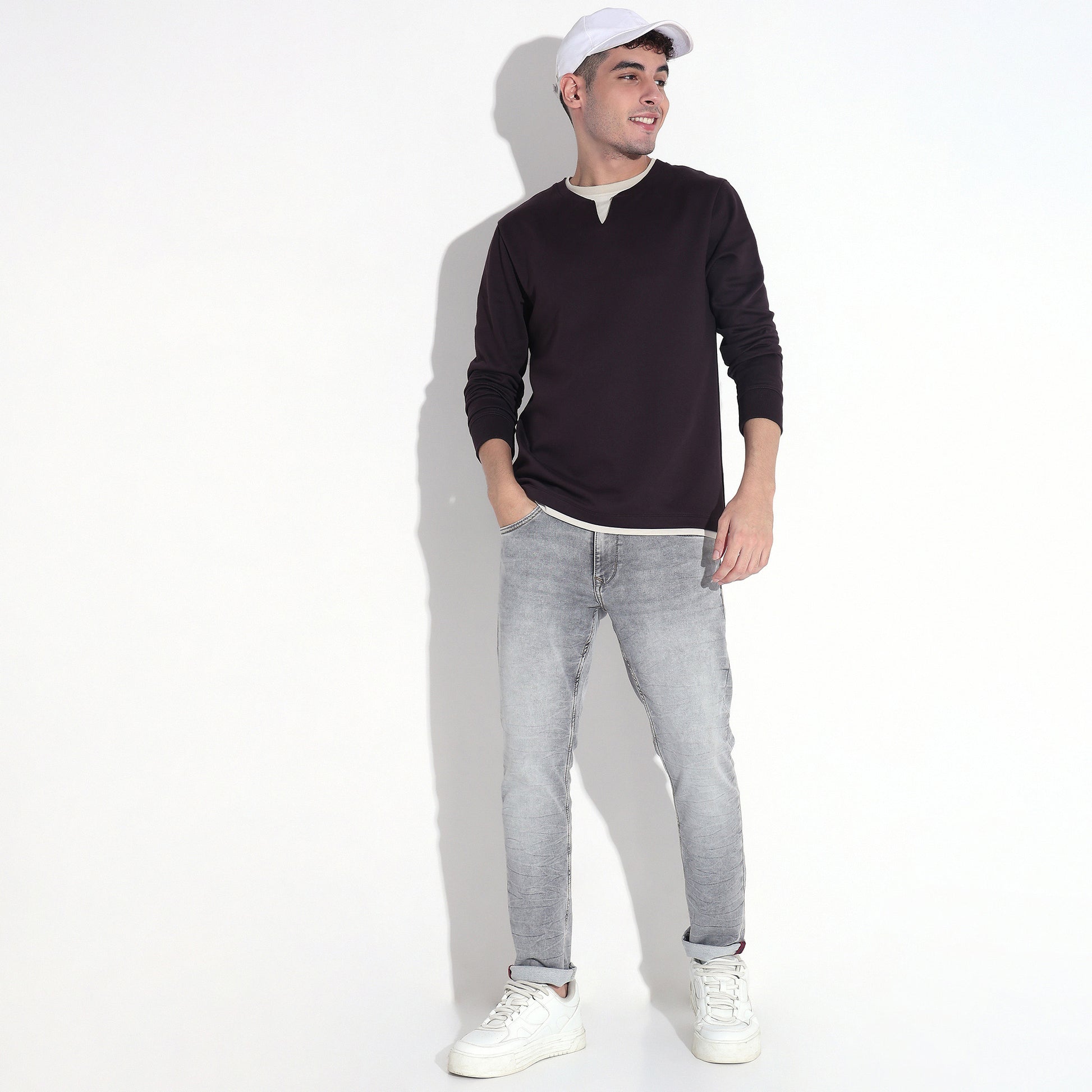 Henley Neck Cotton Polyester T-Shirt