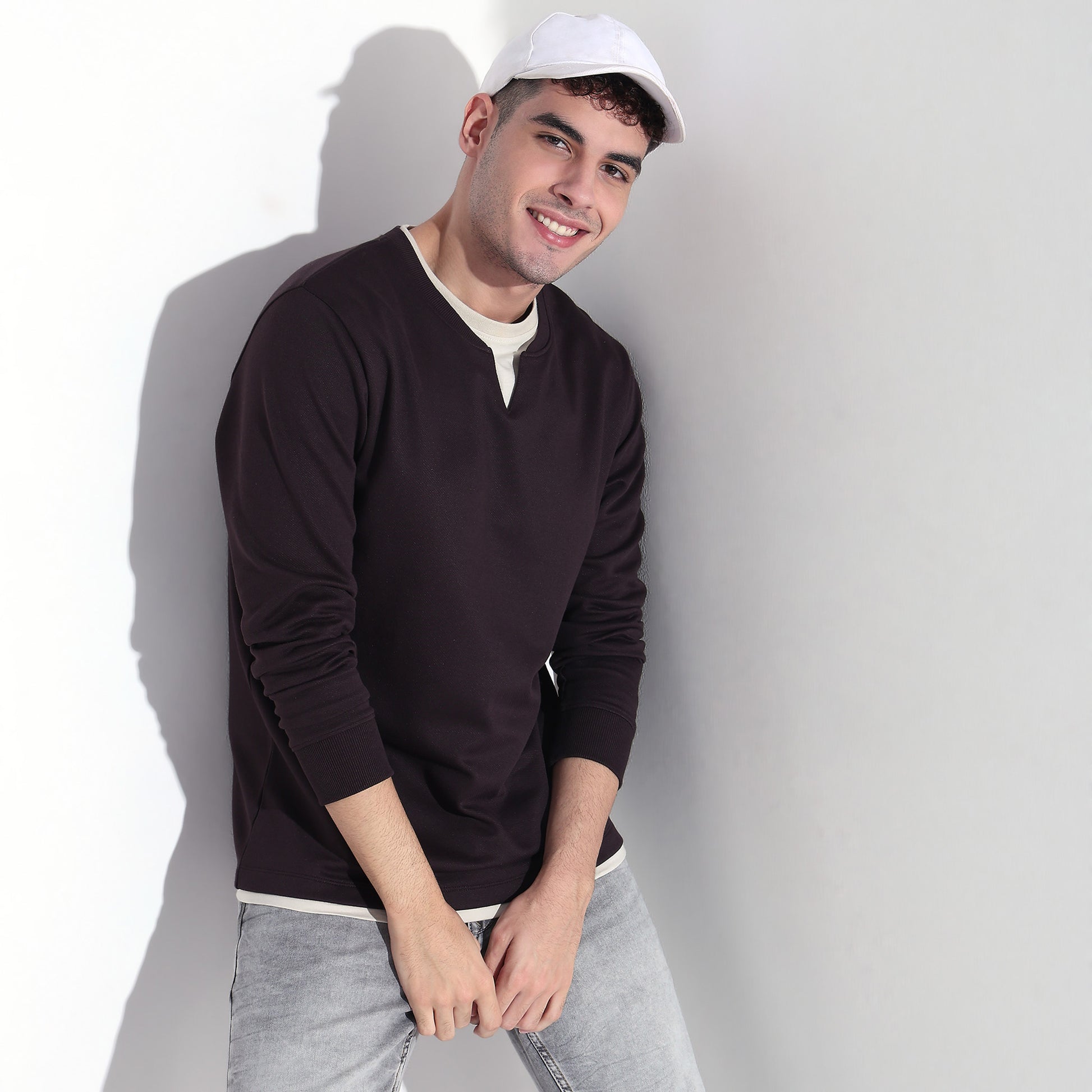 Henley Neck Cotton Polyester T-Shirt