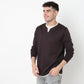 Henley Neck Cotton Polyester T-Shirt
