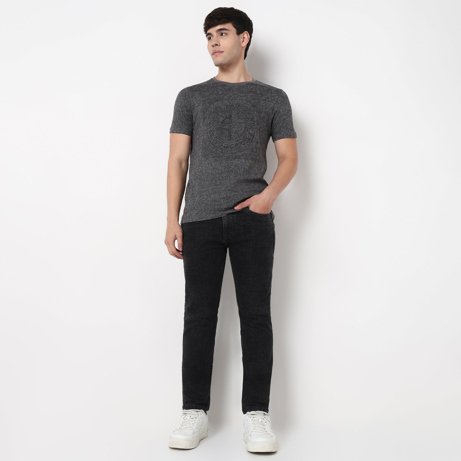 Buy Men Regular Fit All Over Print Half Sleeve T-Shirt  - Style Union