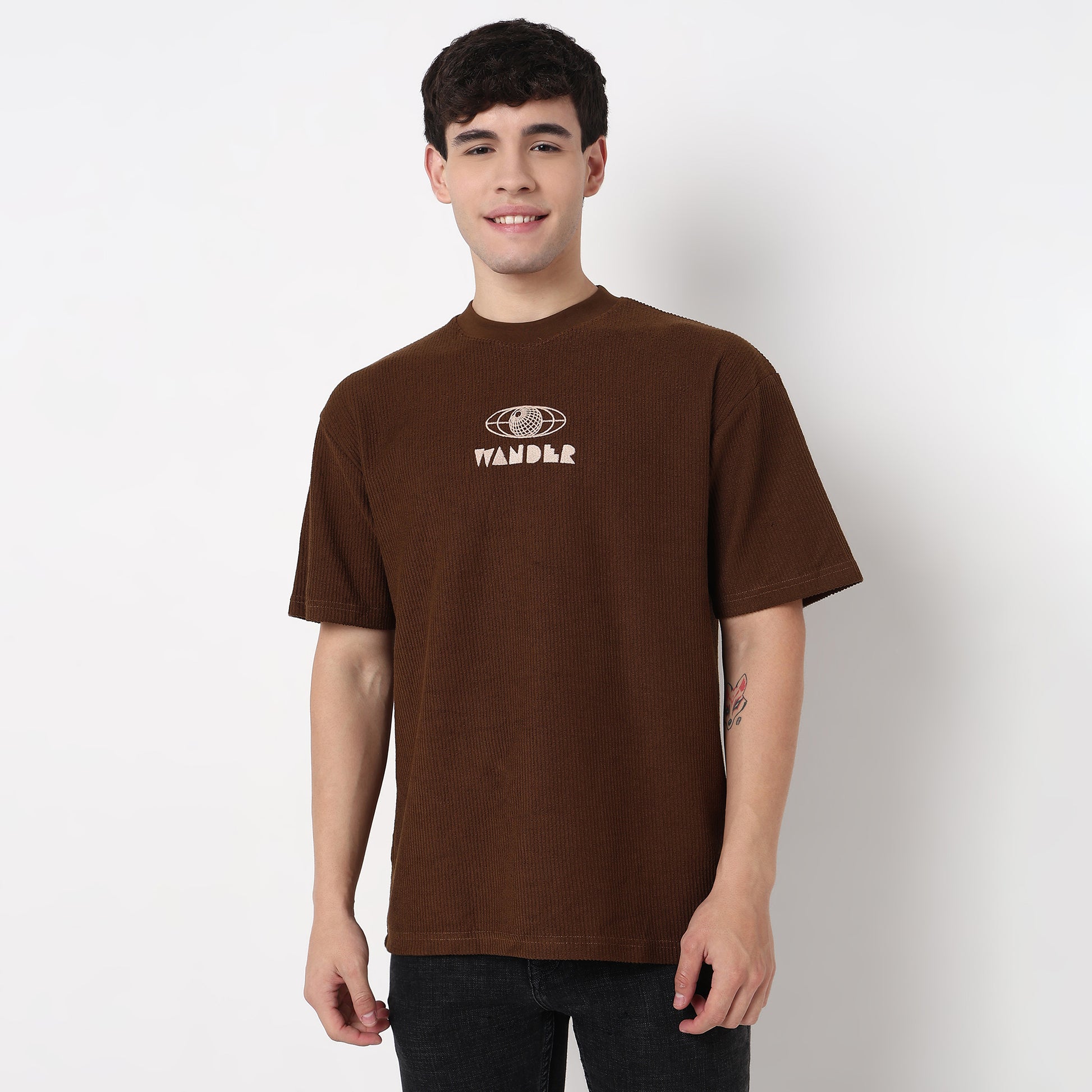 Order Now Men Solid Crew Neck Oversize Casual Wear Ranger Crew Tee by Style Union