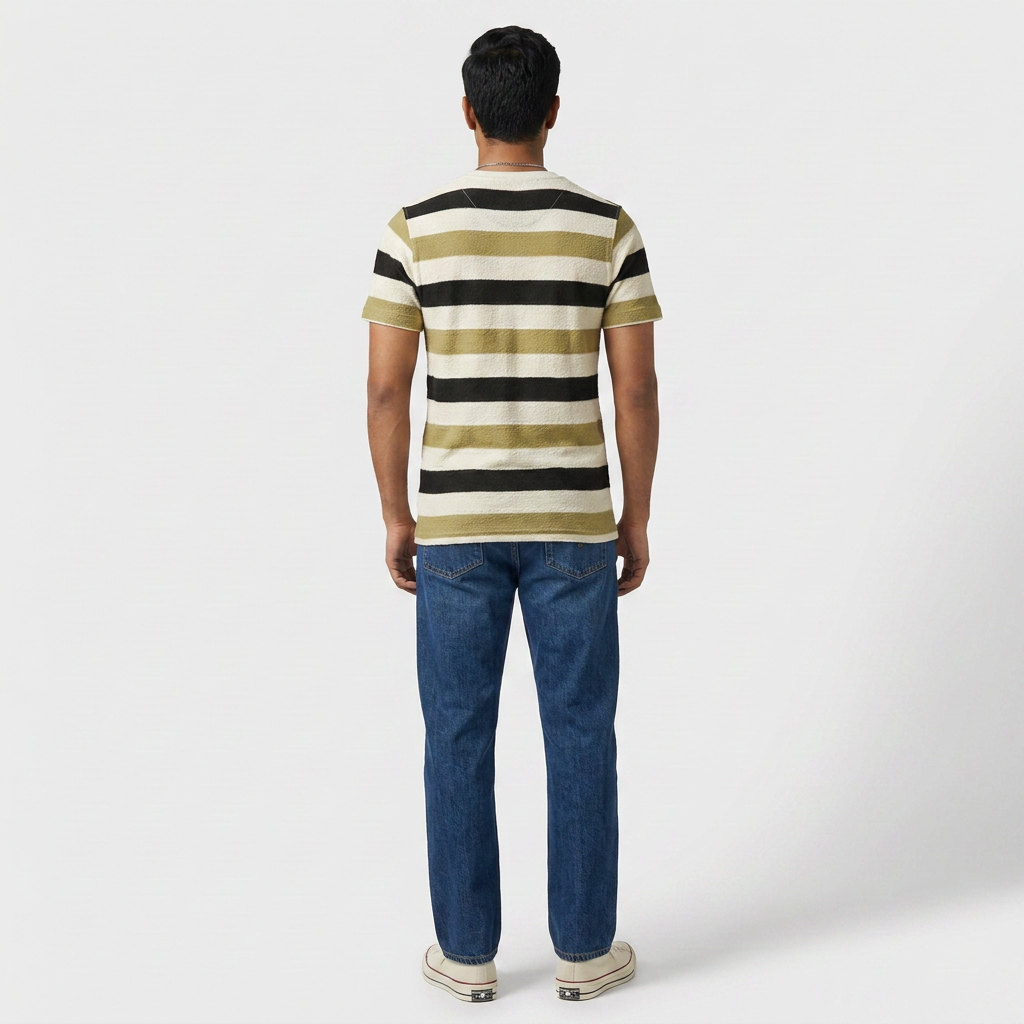 Striped Crew Neck Bae T-Shirt