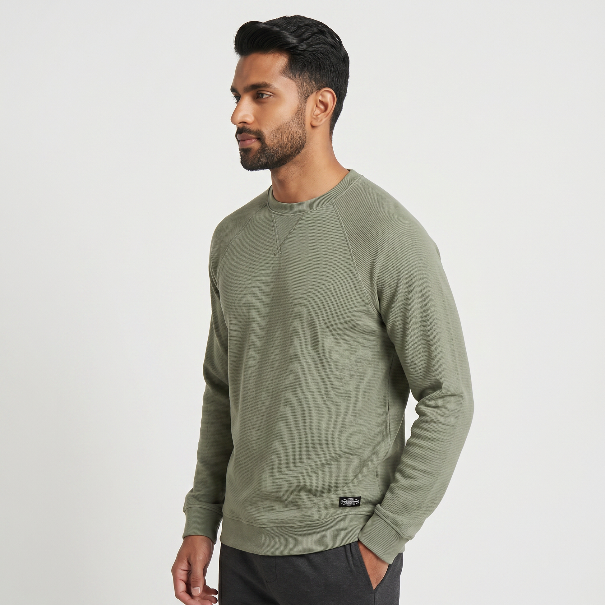 Solid Crew Neck Lumberjack T-Shirt
