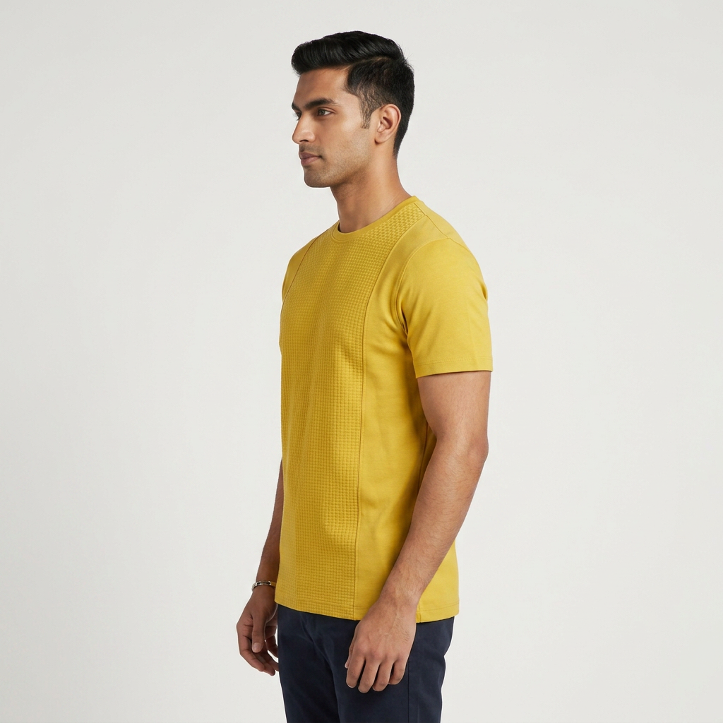 Structured Crew Neck Moto T-Shirt