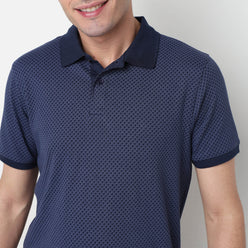 Buy Men Regular Fit All Over Print Half Sleeve Polo T-Shirt  - Style Union