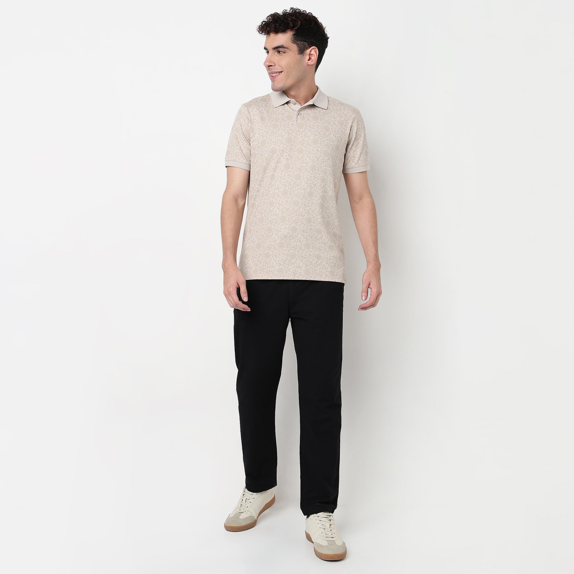 Buy Men Regular Fit All Over Print Half Sleeve Polo T-Shirt  - Style Union