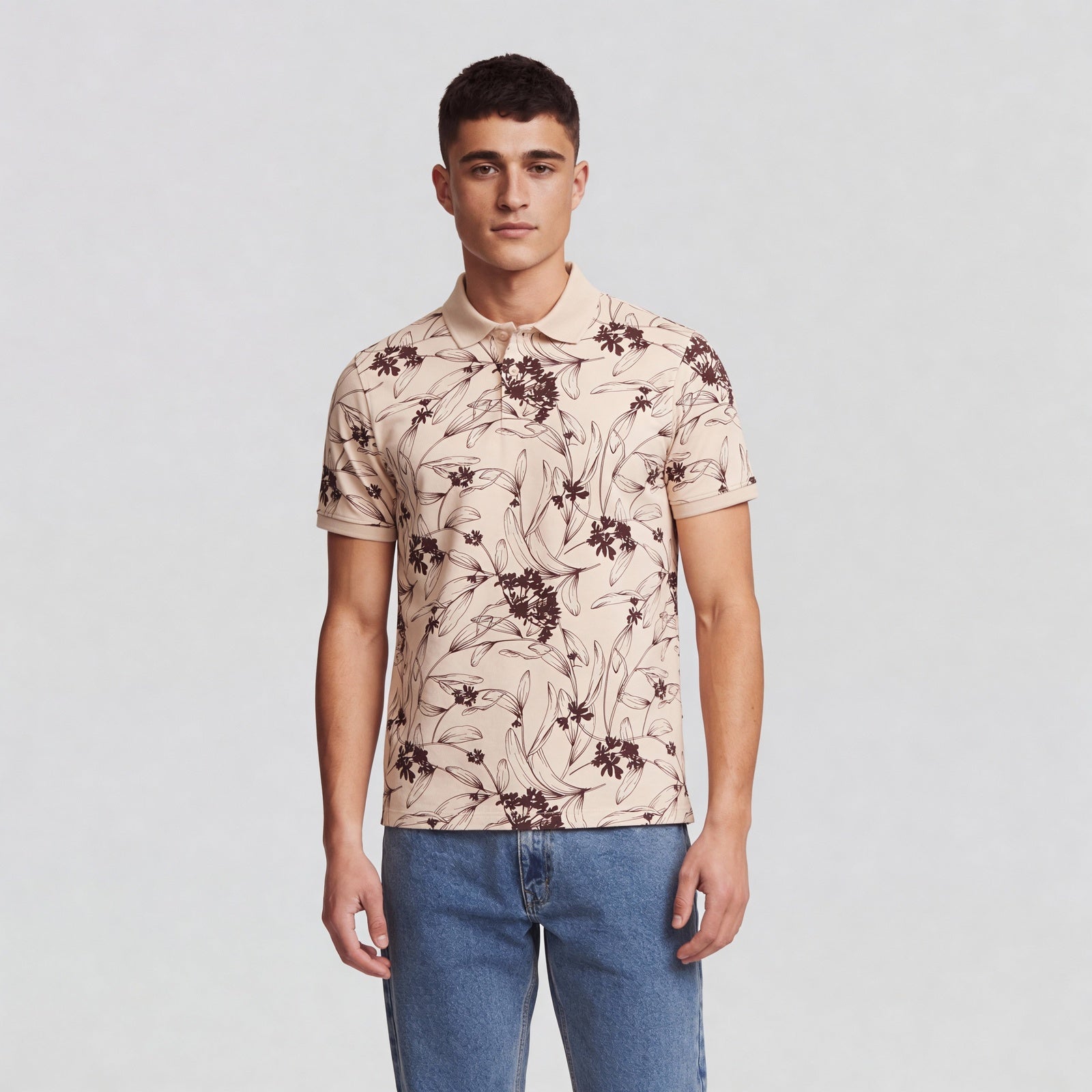 Impression Polo Neck T-Shirt