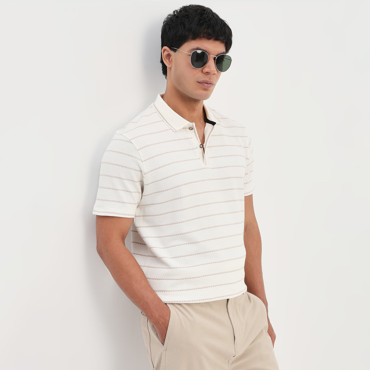 Structured Aviator Polo T-Shirt