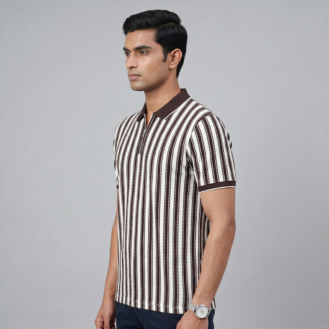 Aviator Striped Polo T-Shirt