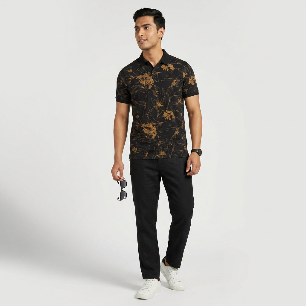 Printed Impression Polo T-Shirt