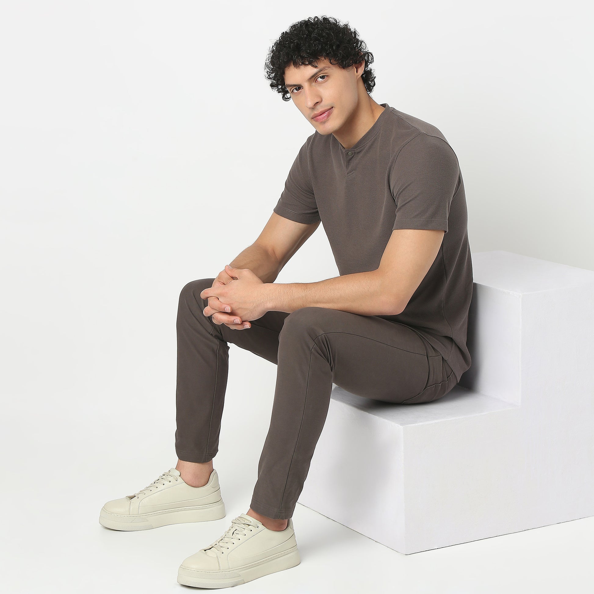 Henley Neck Structured Lumberjack T-Shirt