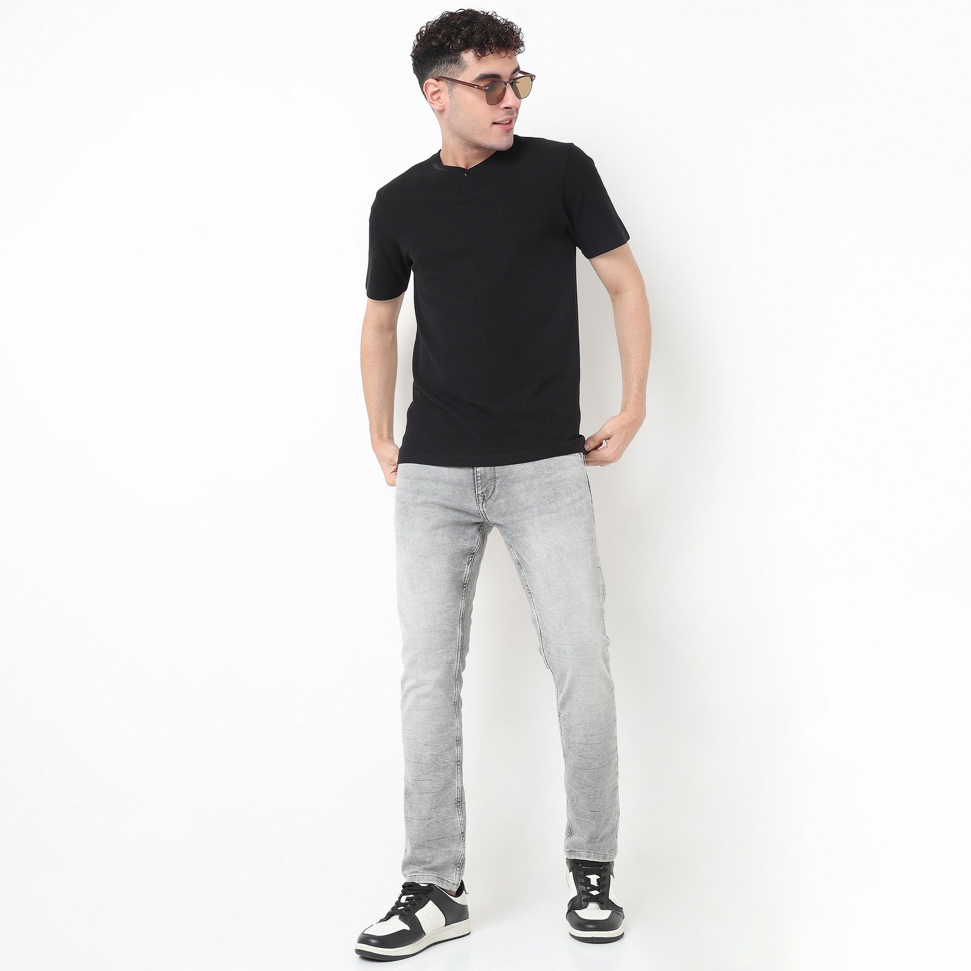 Henley Neck Structured Lumberjack T-Shirt