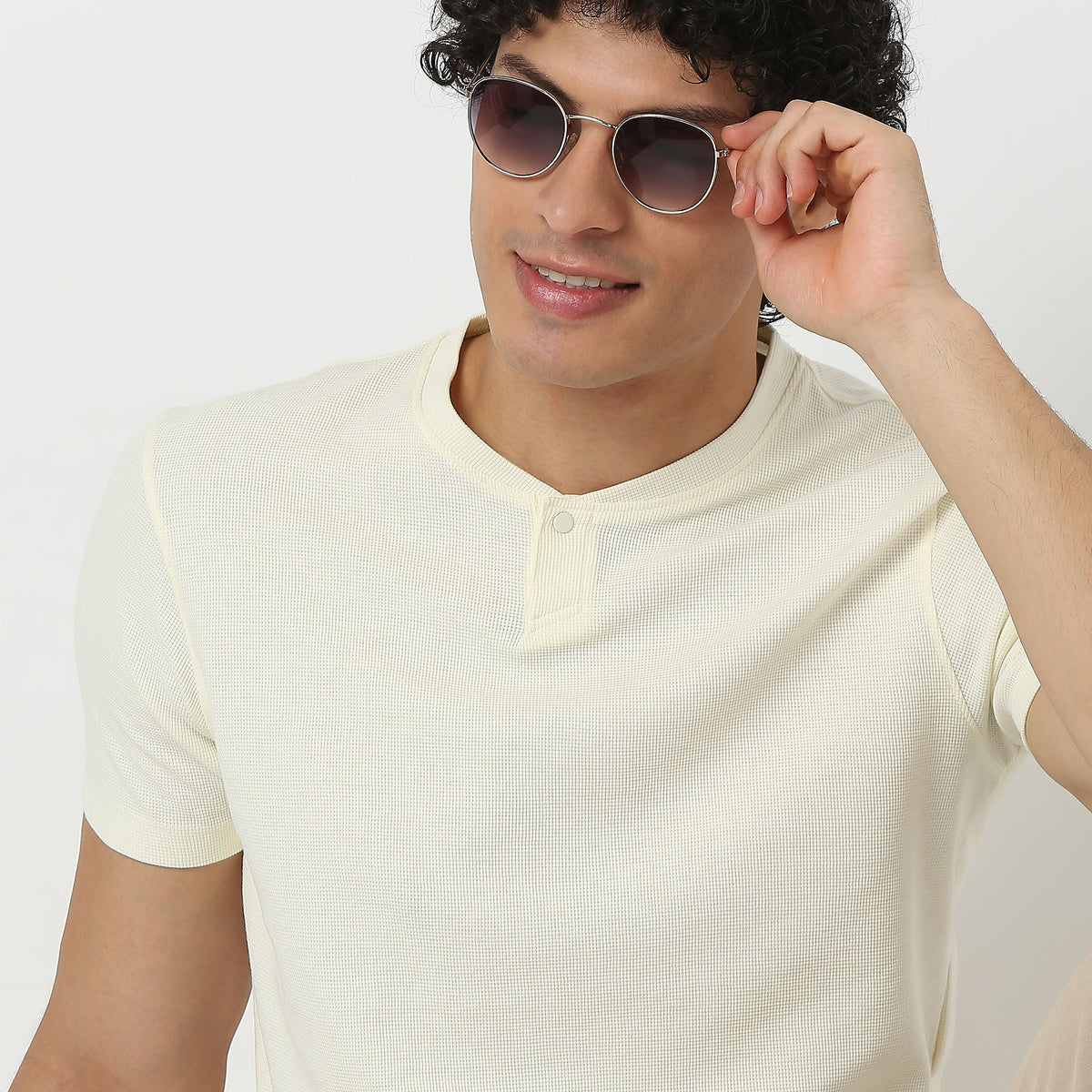 Henley Neck Structured Lumberjack T-Shirt