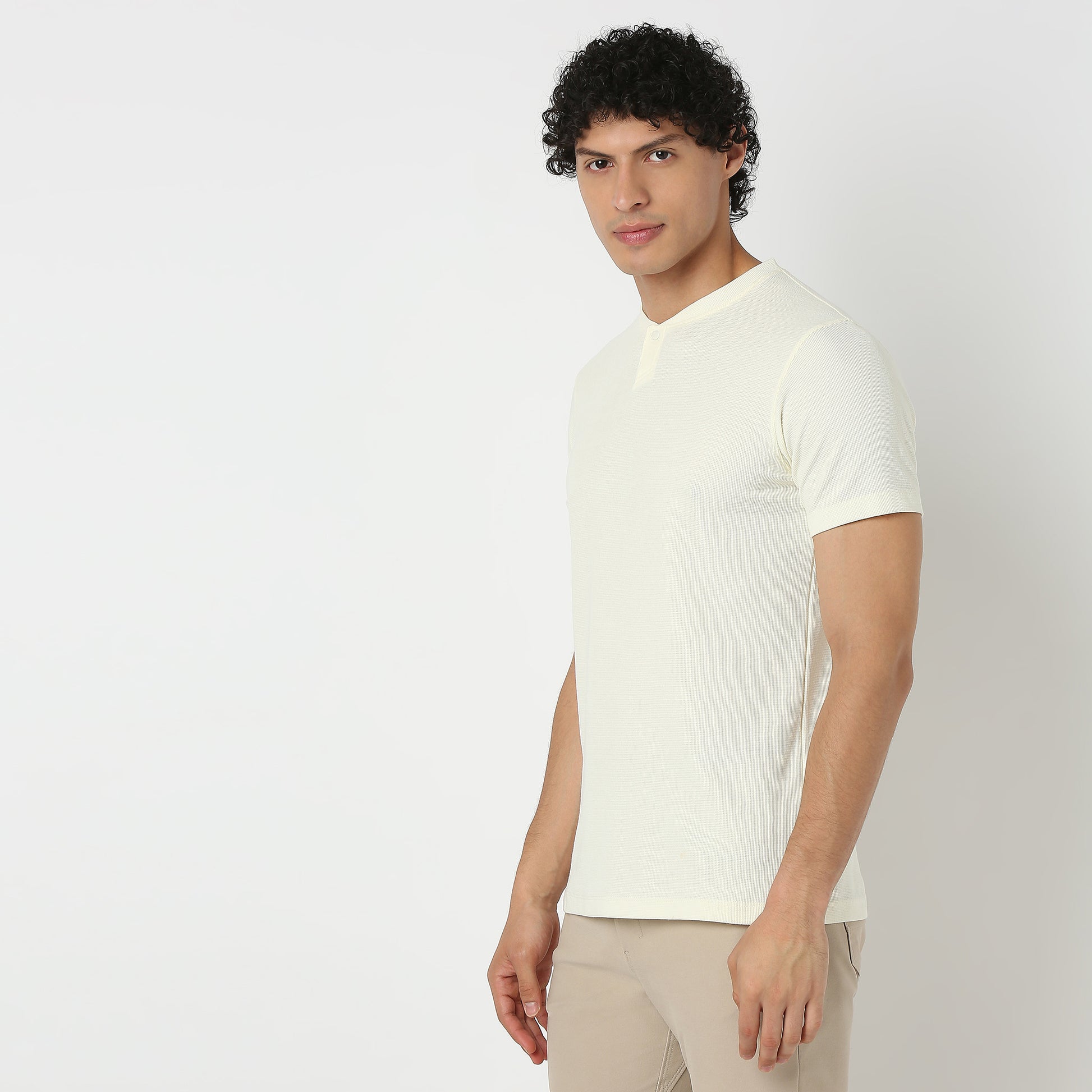 Henley Neck Structured Lumberjack T-Shirt