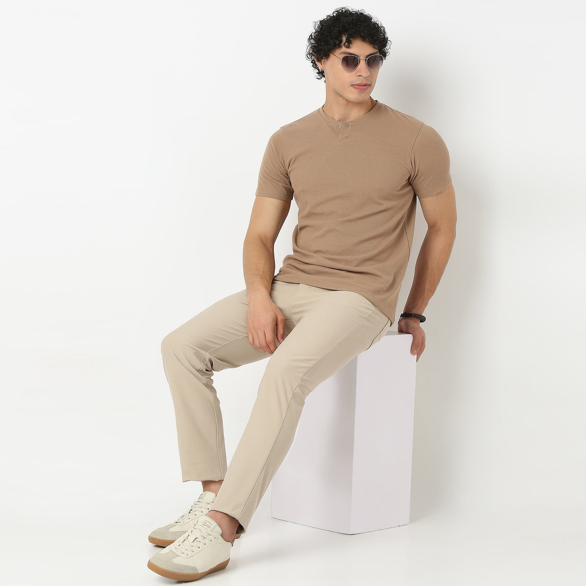 Henley Neck Structured Lumberjack T-Shirt