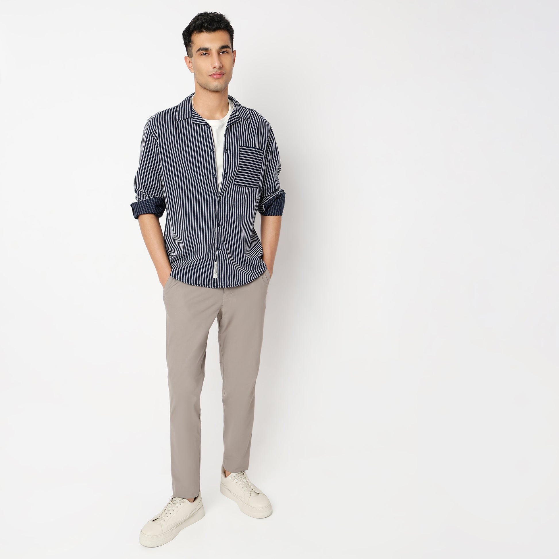 Regular Fit Striped Regular Length Shirt