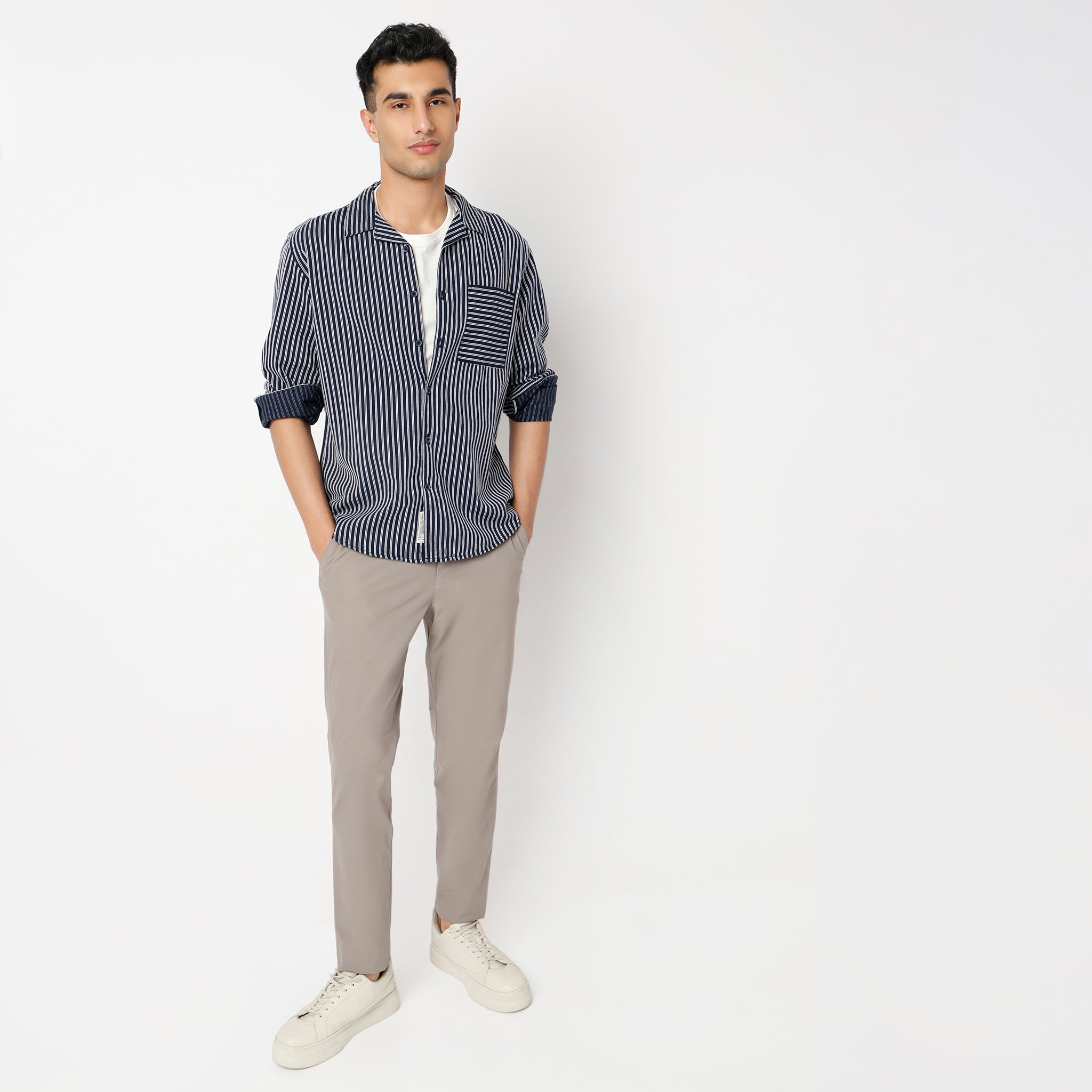 Regular Fit Striped Regular Length Shirt