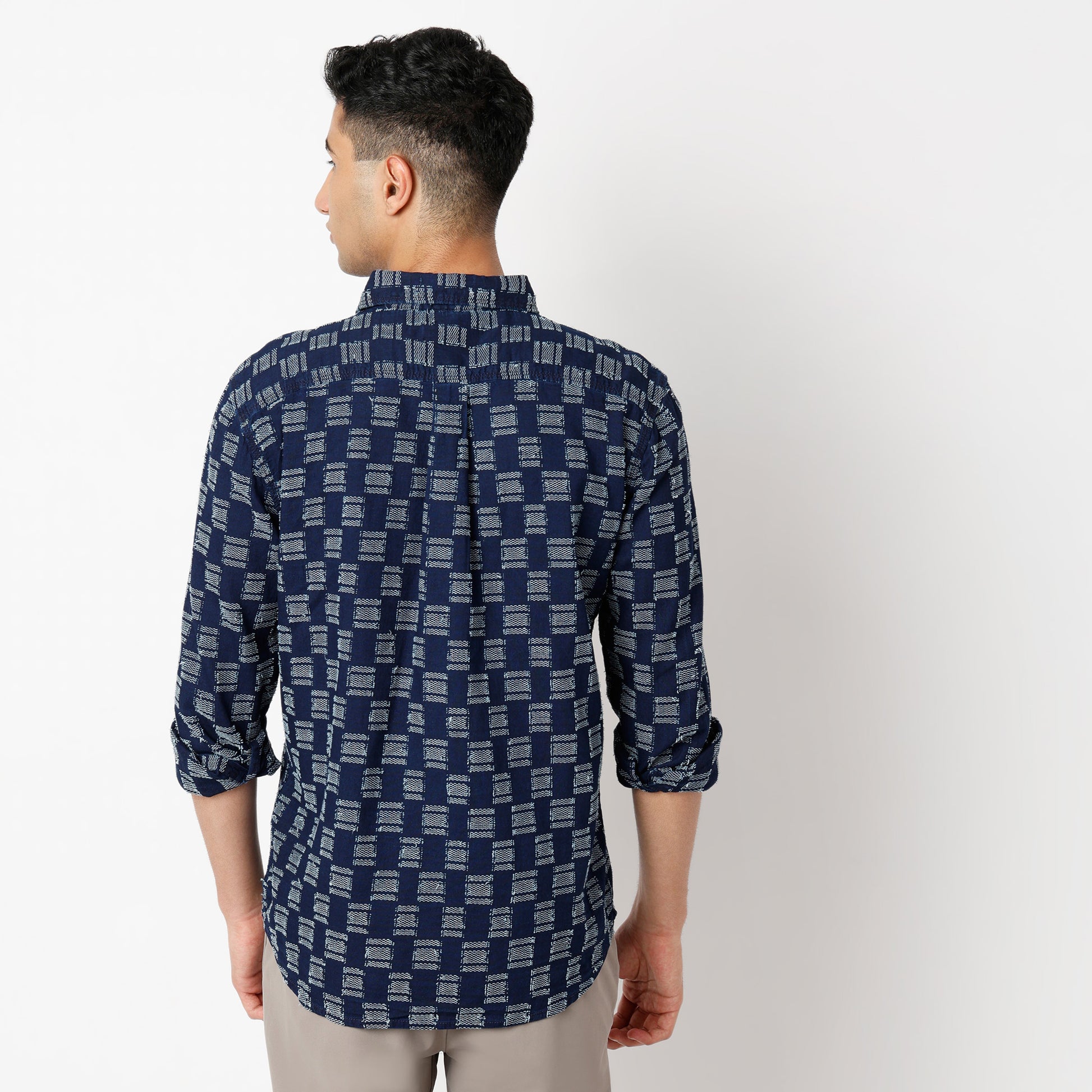 Regular Fit Checkered Regular Length Shirt