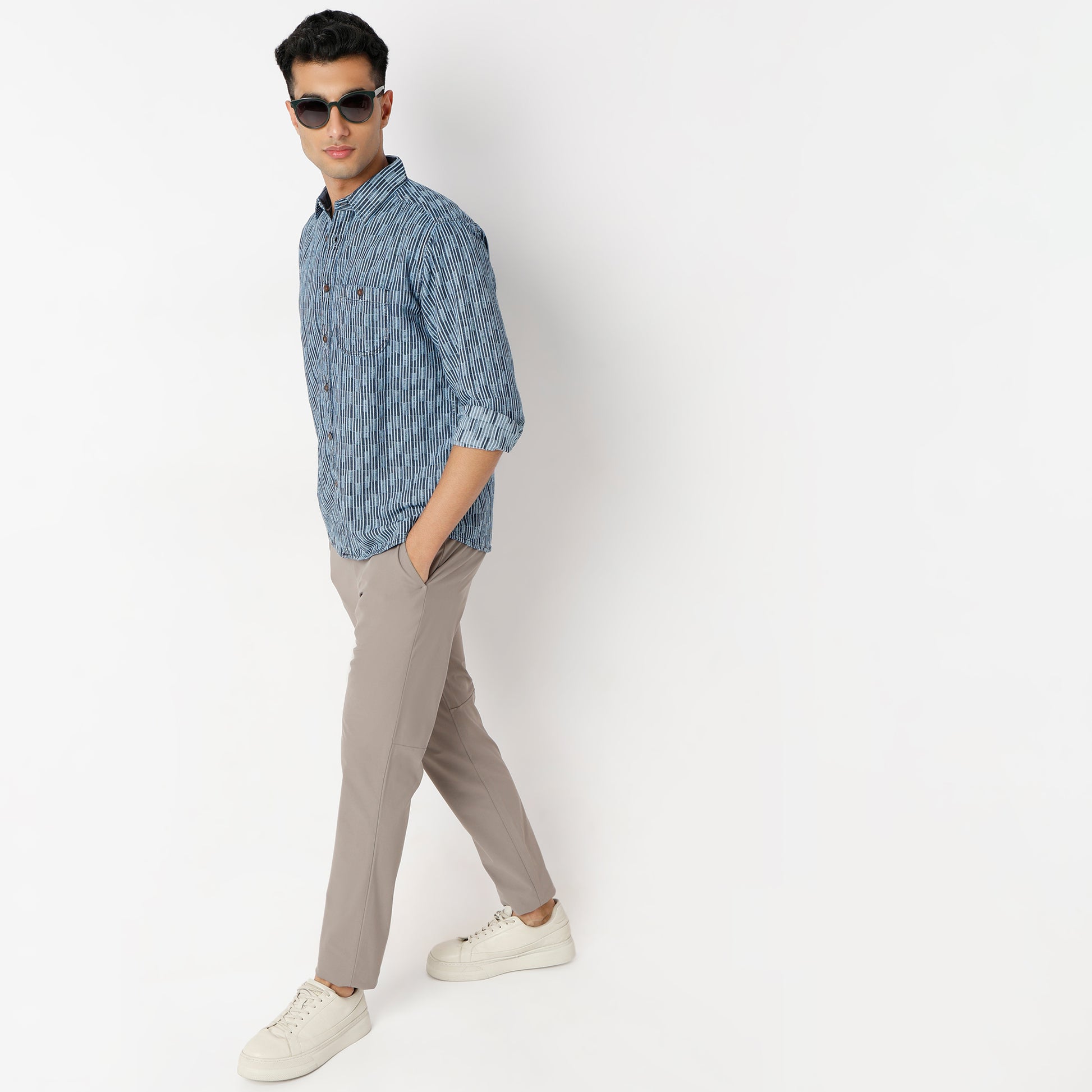Regular Fit Checkered Regular Length Shirt