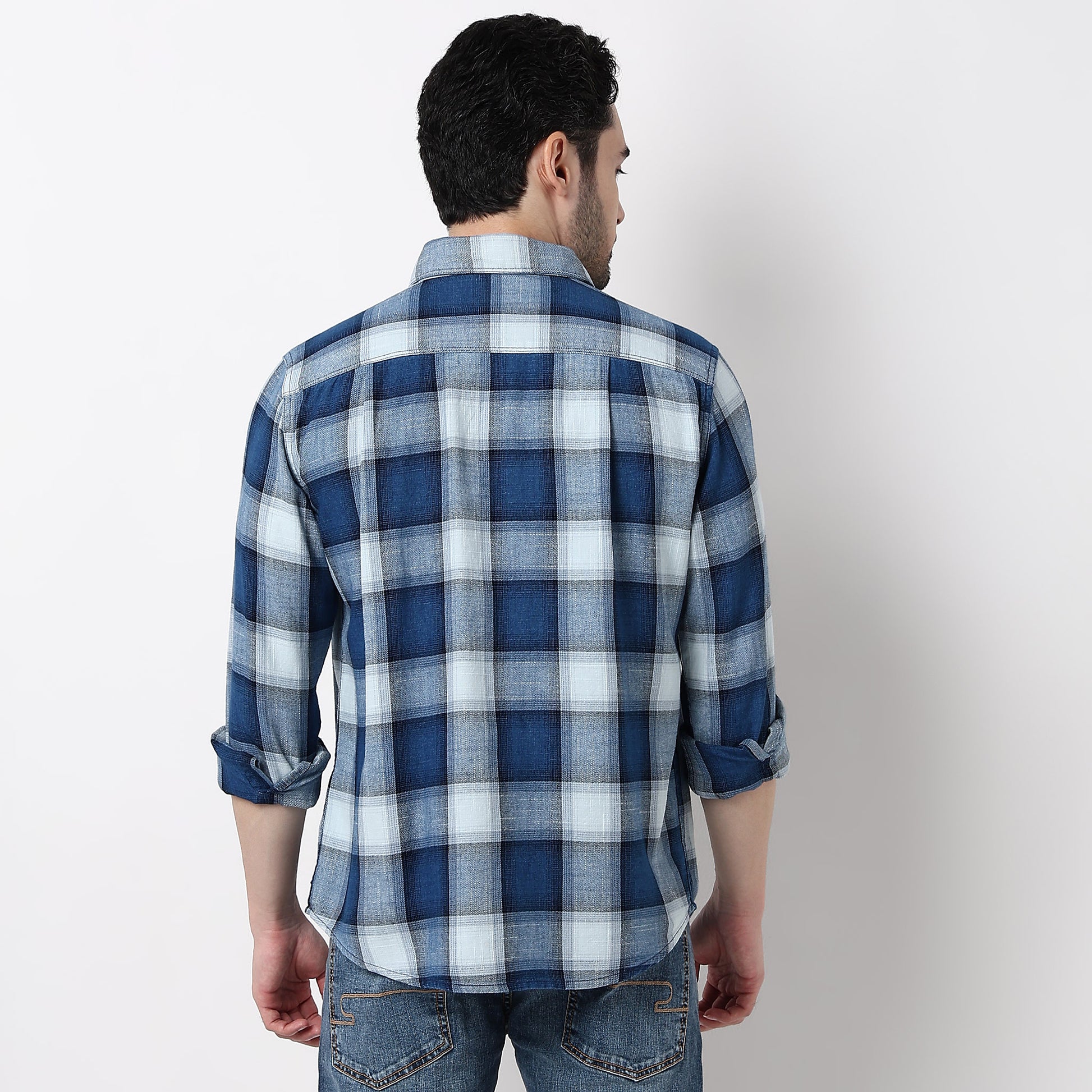Cruiser Regular Indigo Checkered Shirt