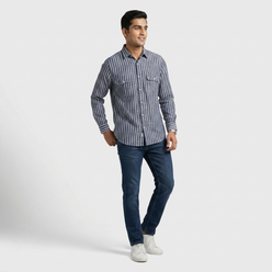 Cotton Striped Cruiser Shirt