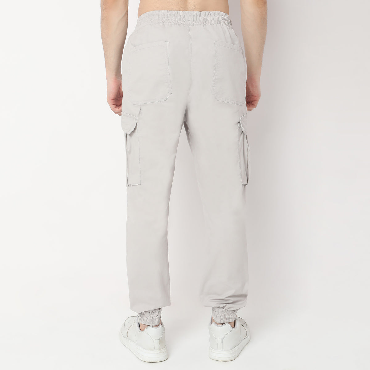 Regular Fit Solid Mid Rise Joggers