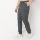 Regular Fit Solid Mid Rise Joggers