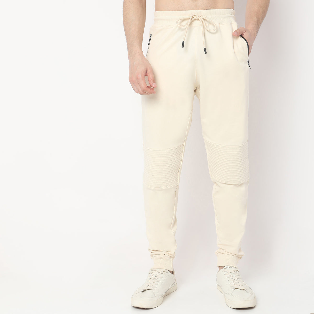 Regular Fit Solid Mid Rise Joggers