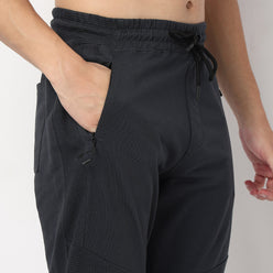 Modern Explorer Stretchable with Ribbed Panel Moto Joggers
