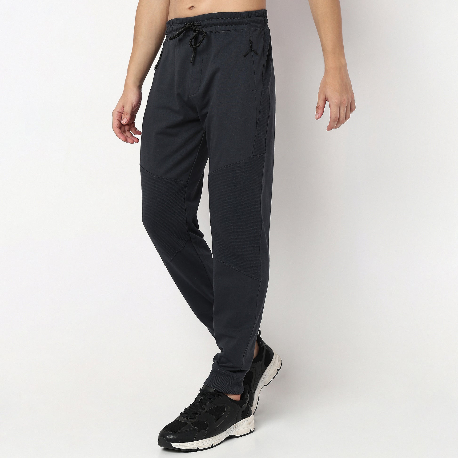 Modern Explorer Stretchable with Ribbed Panel Moto Joggers