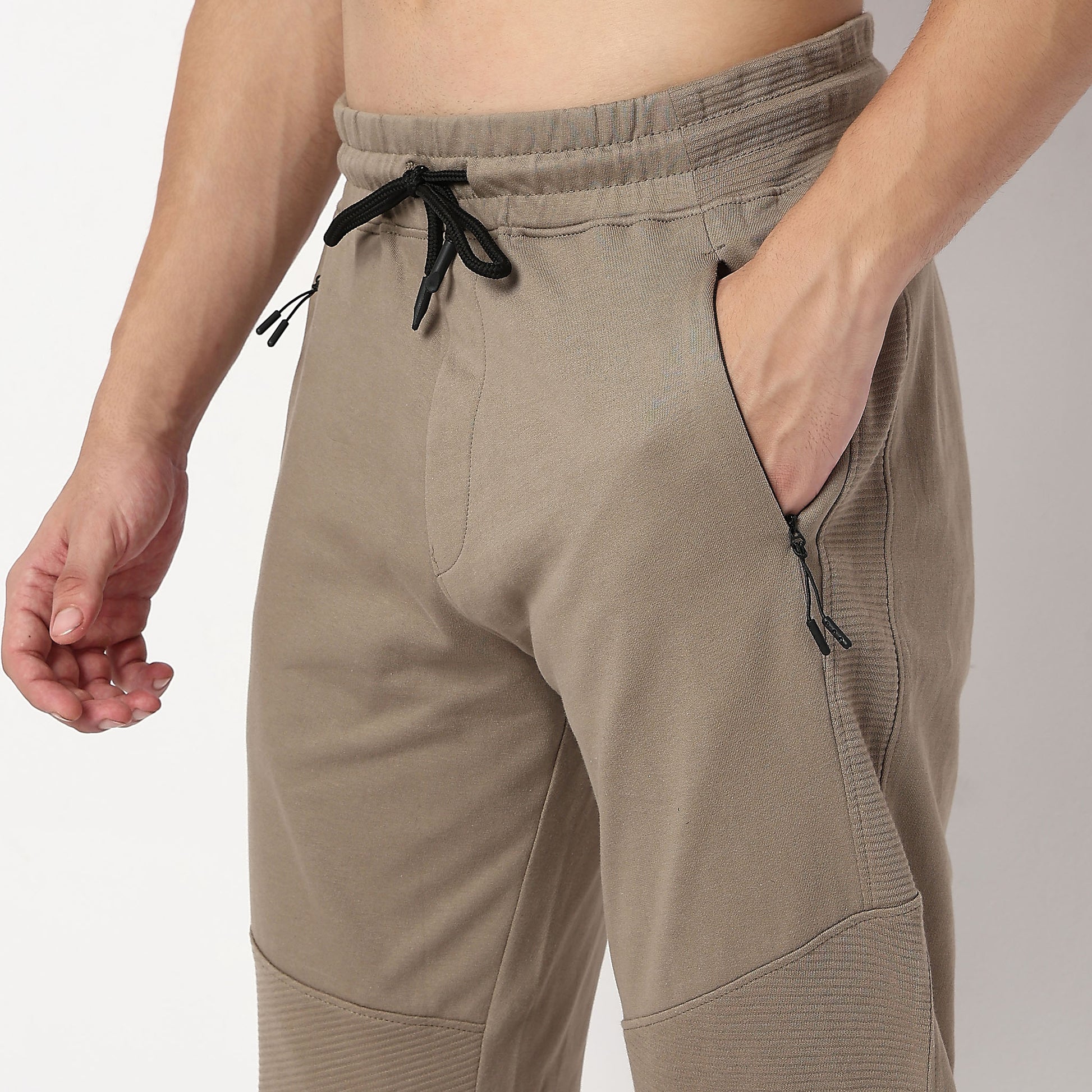Modern Explorer Stretchable with Ribbed Panel Moto Joggers
