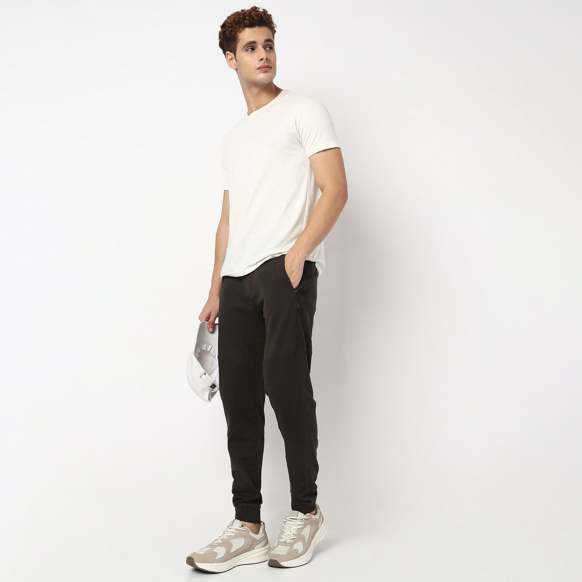 Modern Explorer Stretchable with Ribbed Panel Moto Joggers