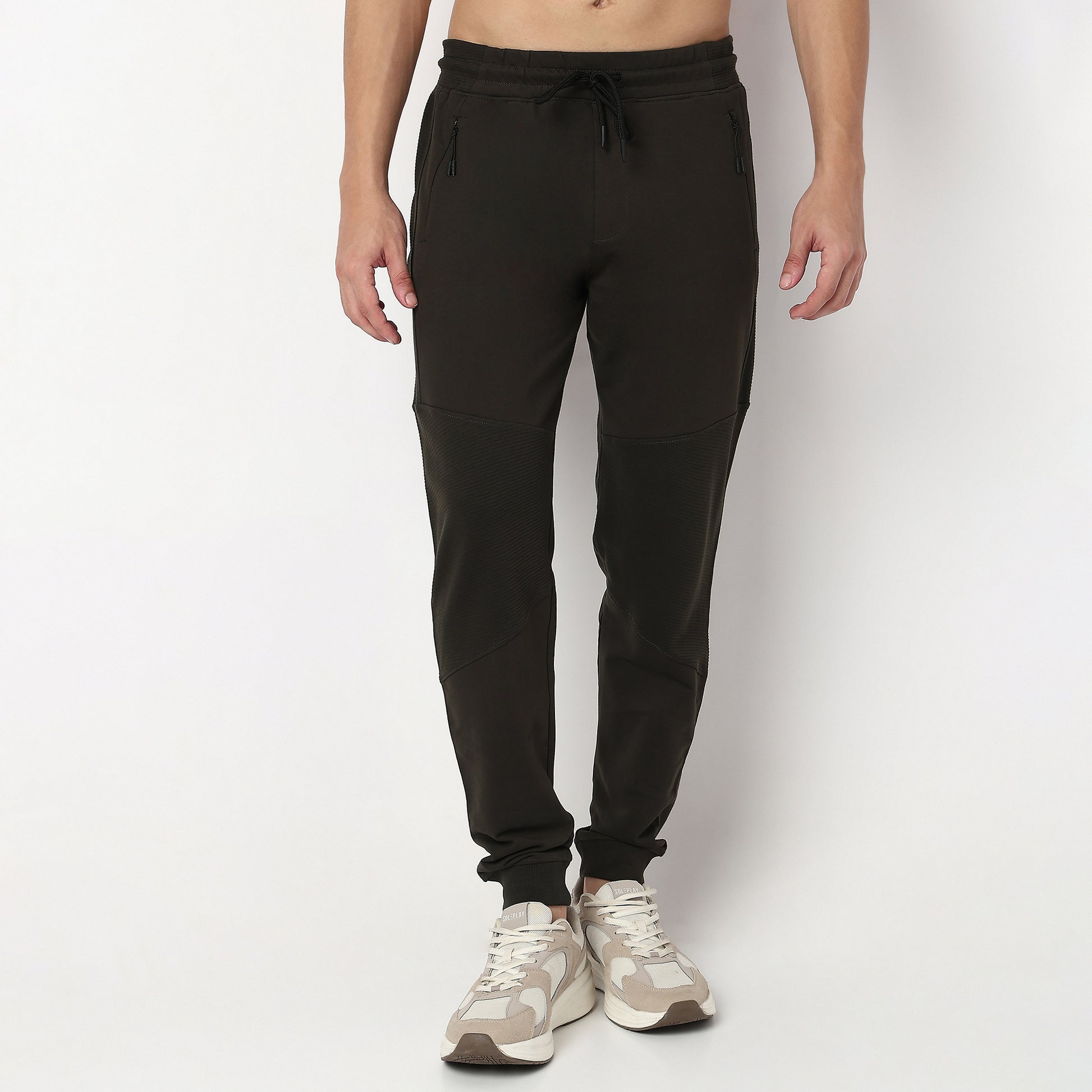 Modern Explorer Stretchable with Ribbed Panel Moto Joggers