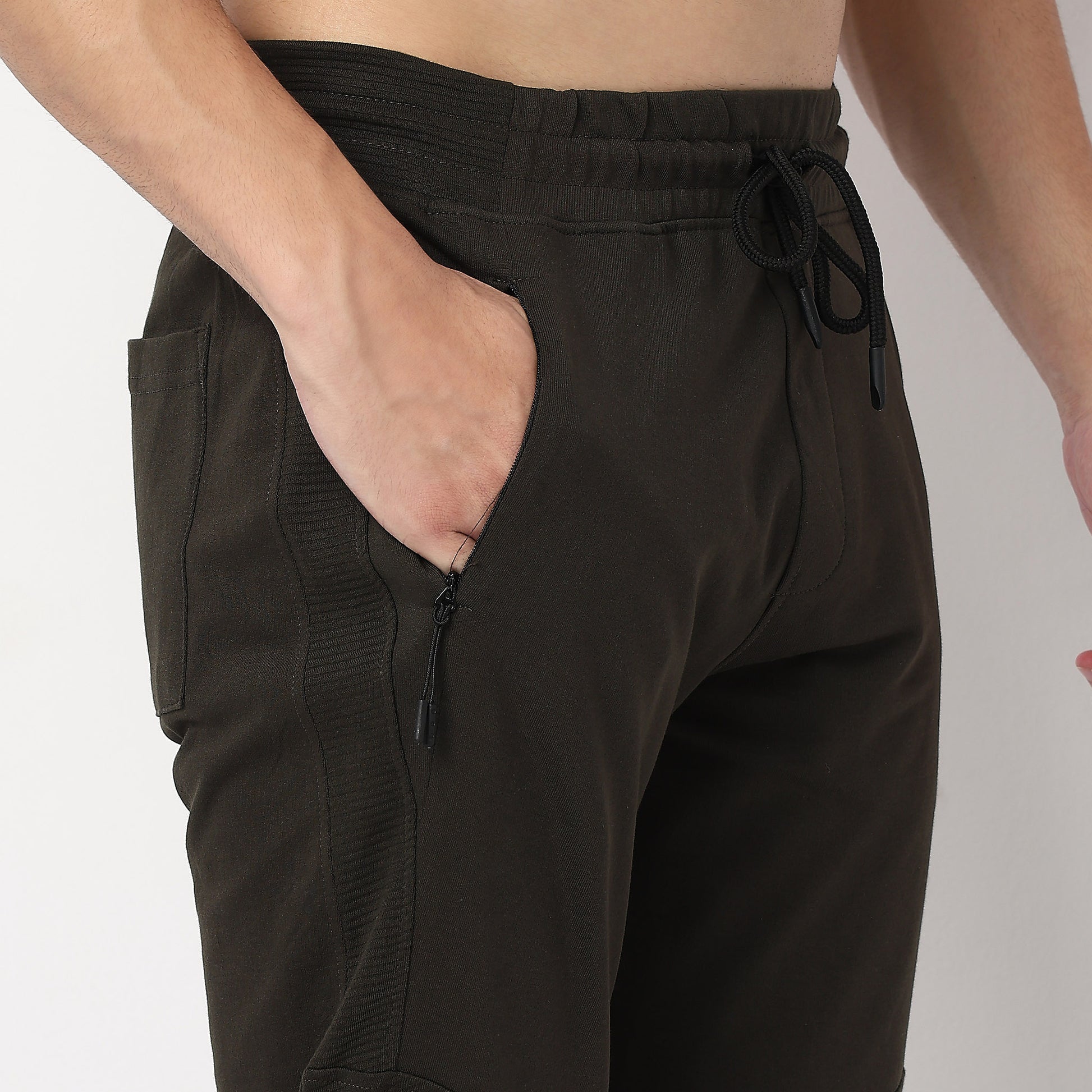 Modern Explorer Stretchable with Ribbed Panel Moto Joggers