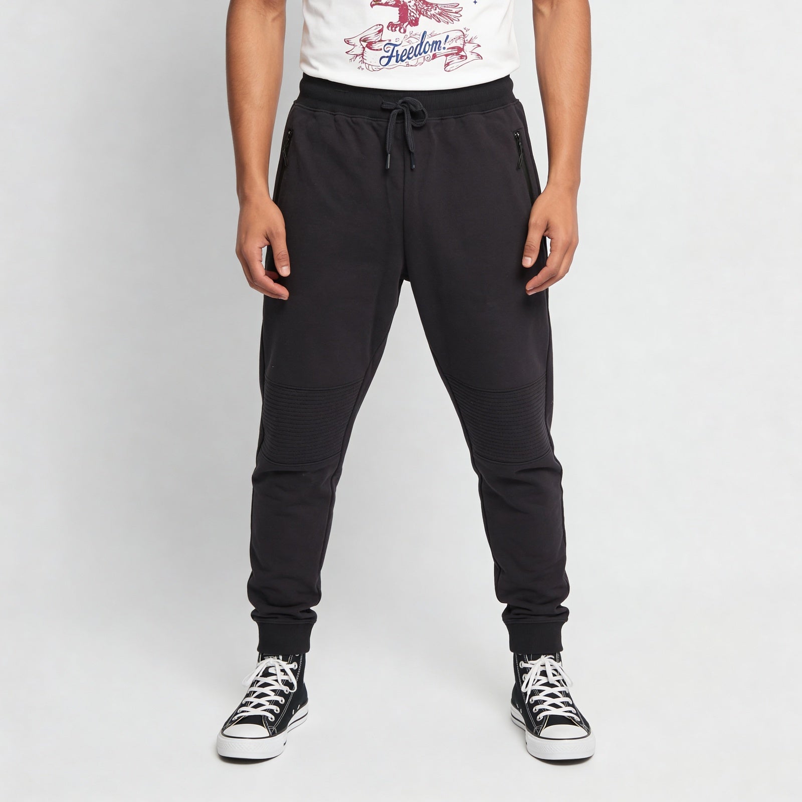 Knitted Solid Moto Jogger