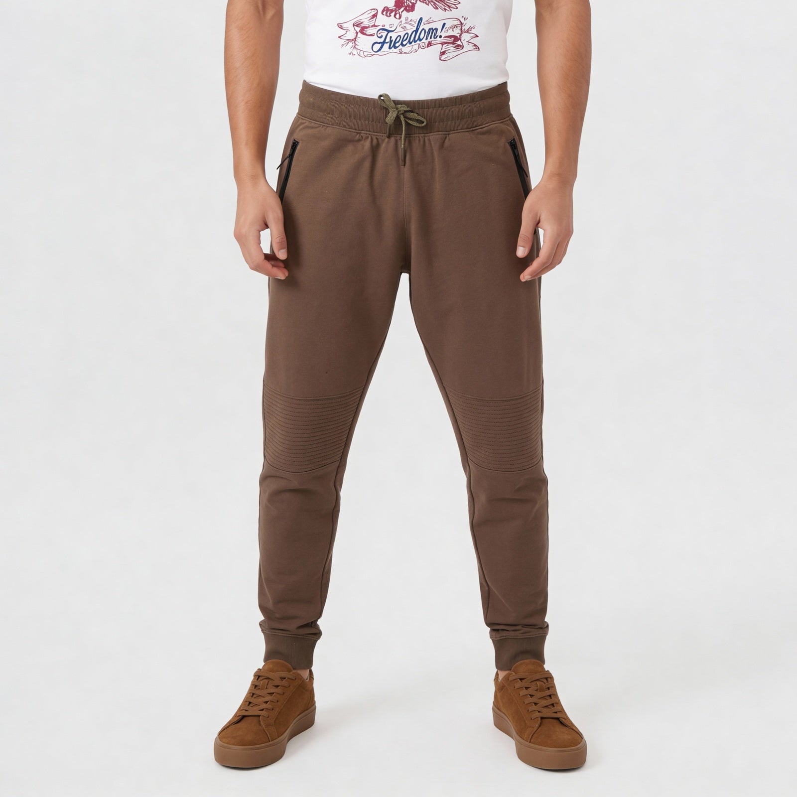 Knitted Solid Moto Jogger