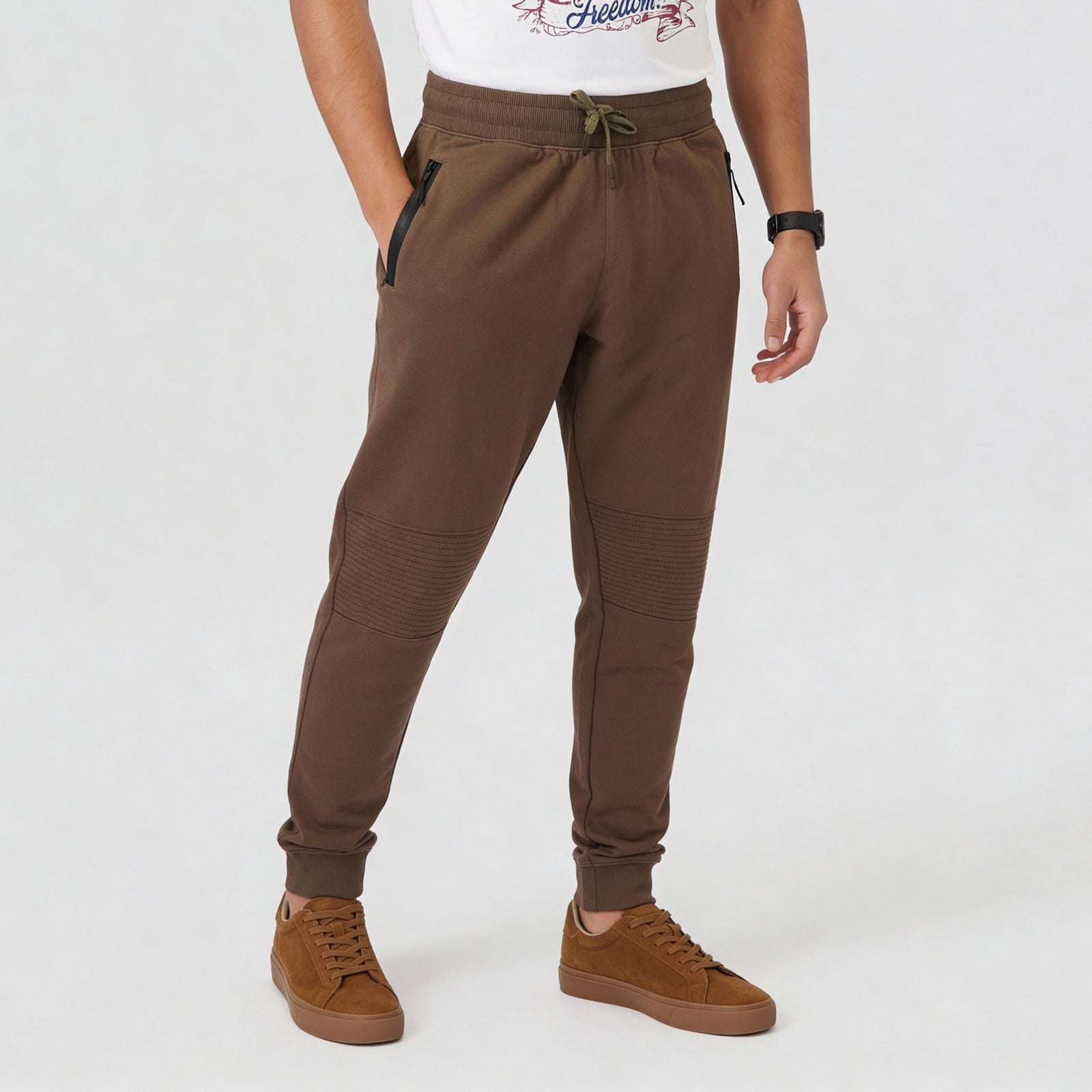 Knitted Solid Moto Jogger