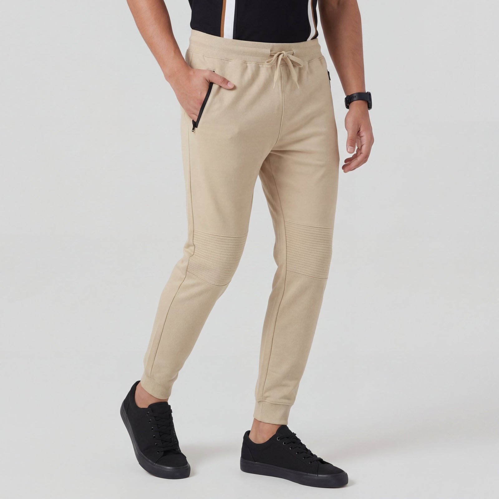 Knitted Solid Moto Jogger